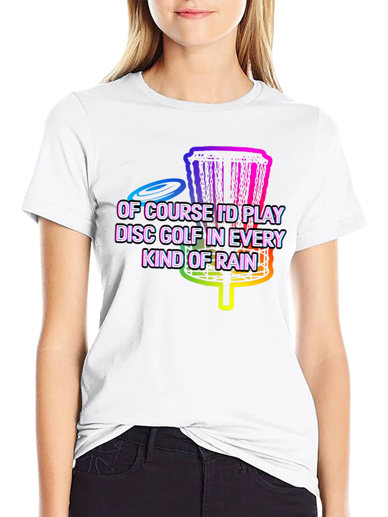 Black Disc Golf in Every Kind of Rain Graphic Tee view 9