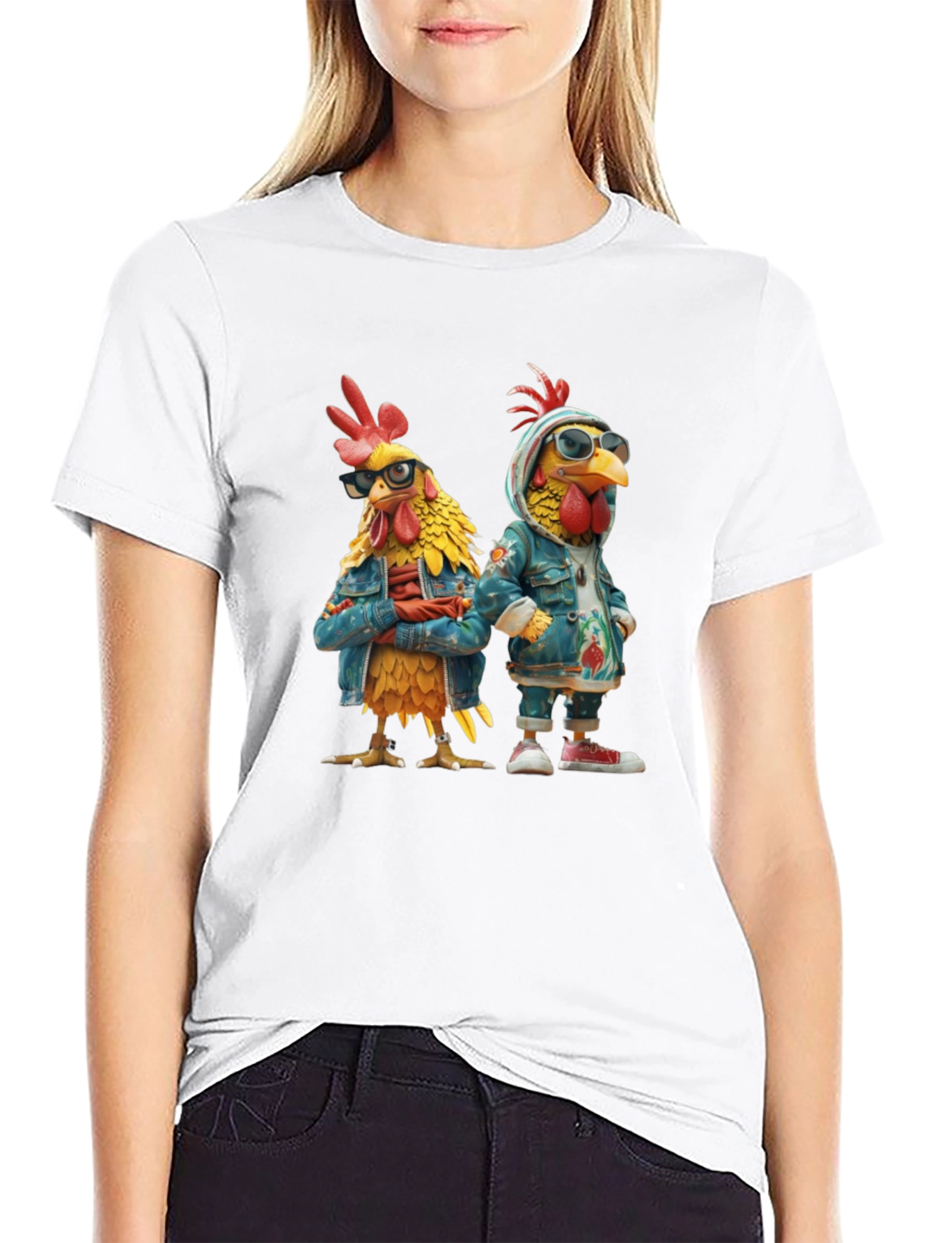 Black Cool Chickens T-Shirt - Urban Style view 9