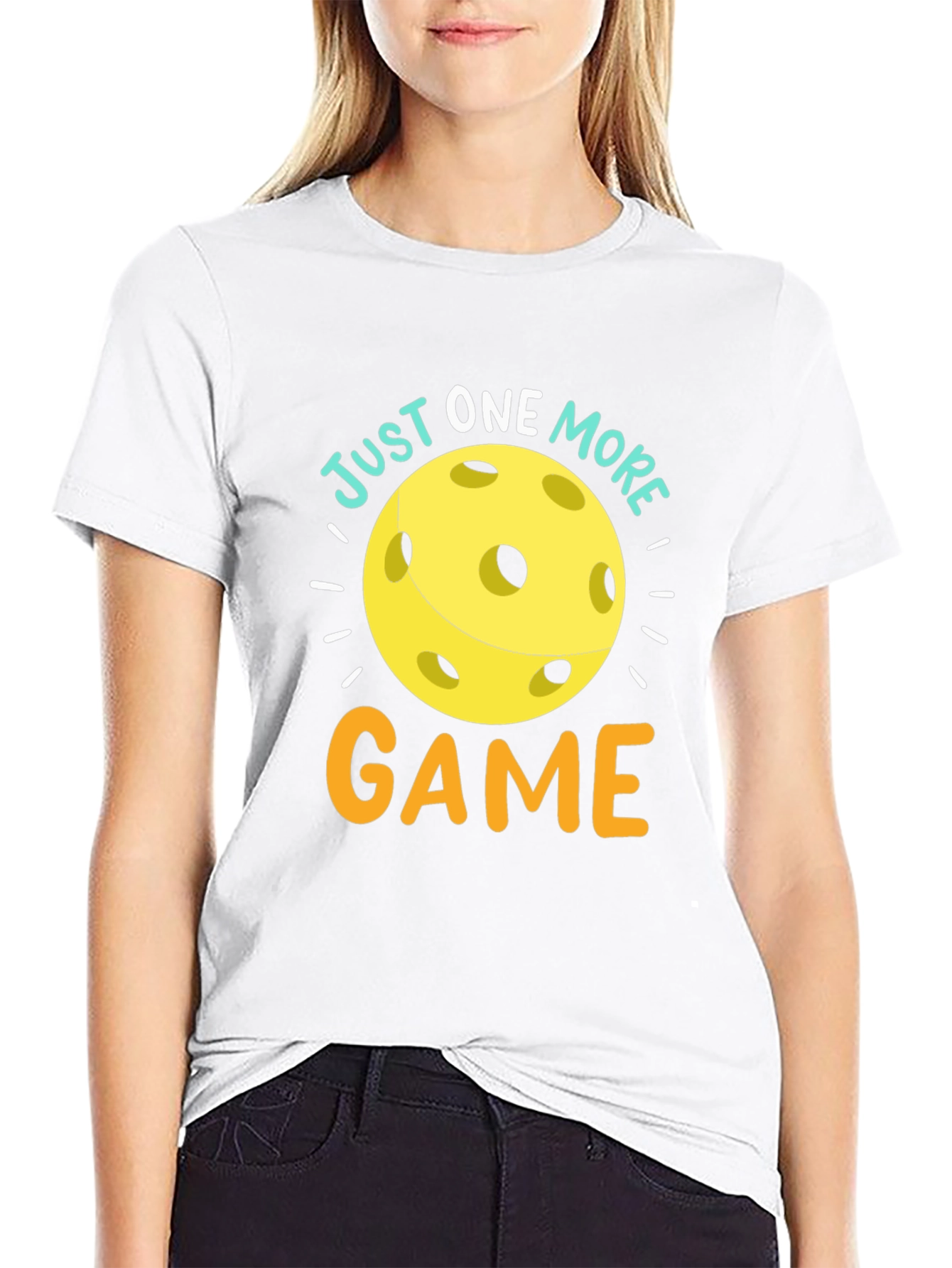 Black Just One More Game Pickleball T-Shirt view 9