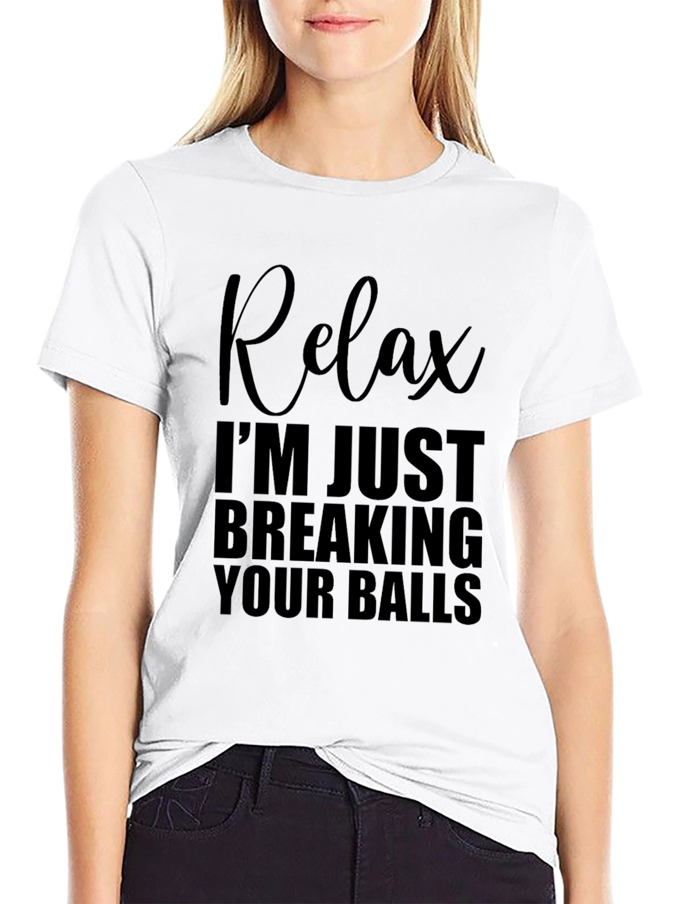 Black Relax Breaking Balls Graphic T-Shirt - Mens Novelty Tee view 9