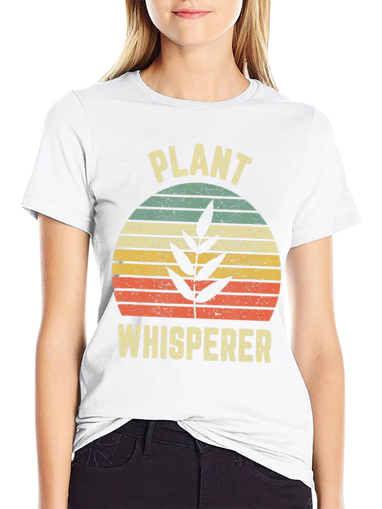 Black Plant Whisperer Retro T-Shirt view 9