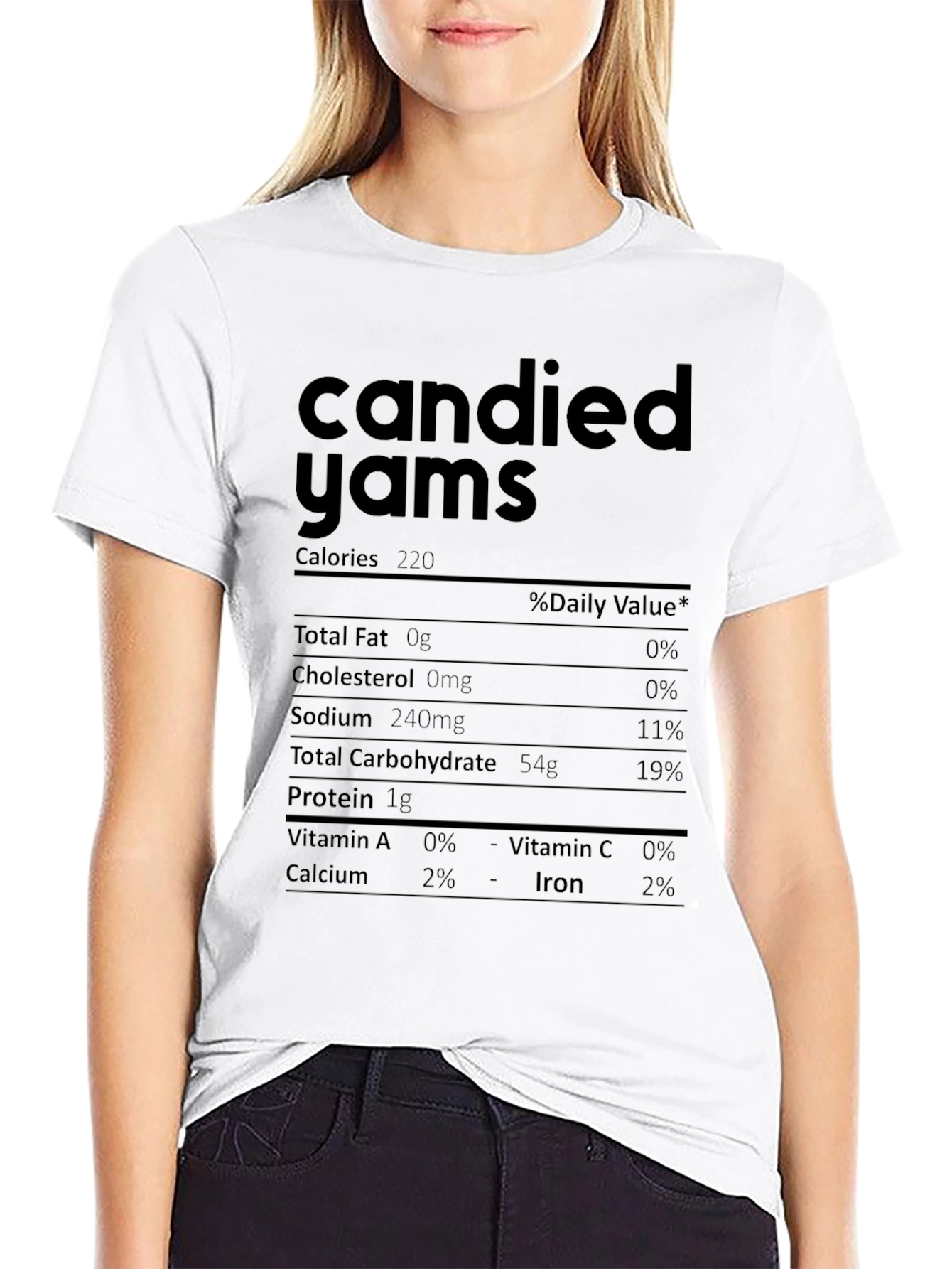Black Candied Yams Nutrition Facts Novelty T-Shirt view 9