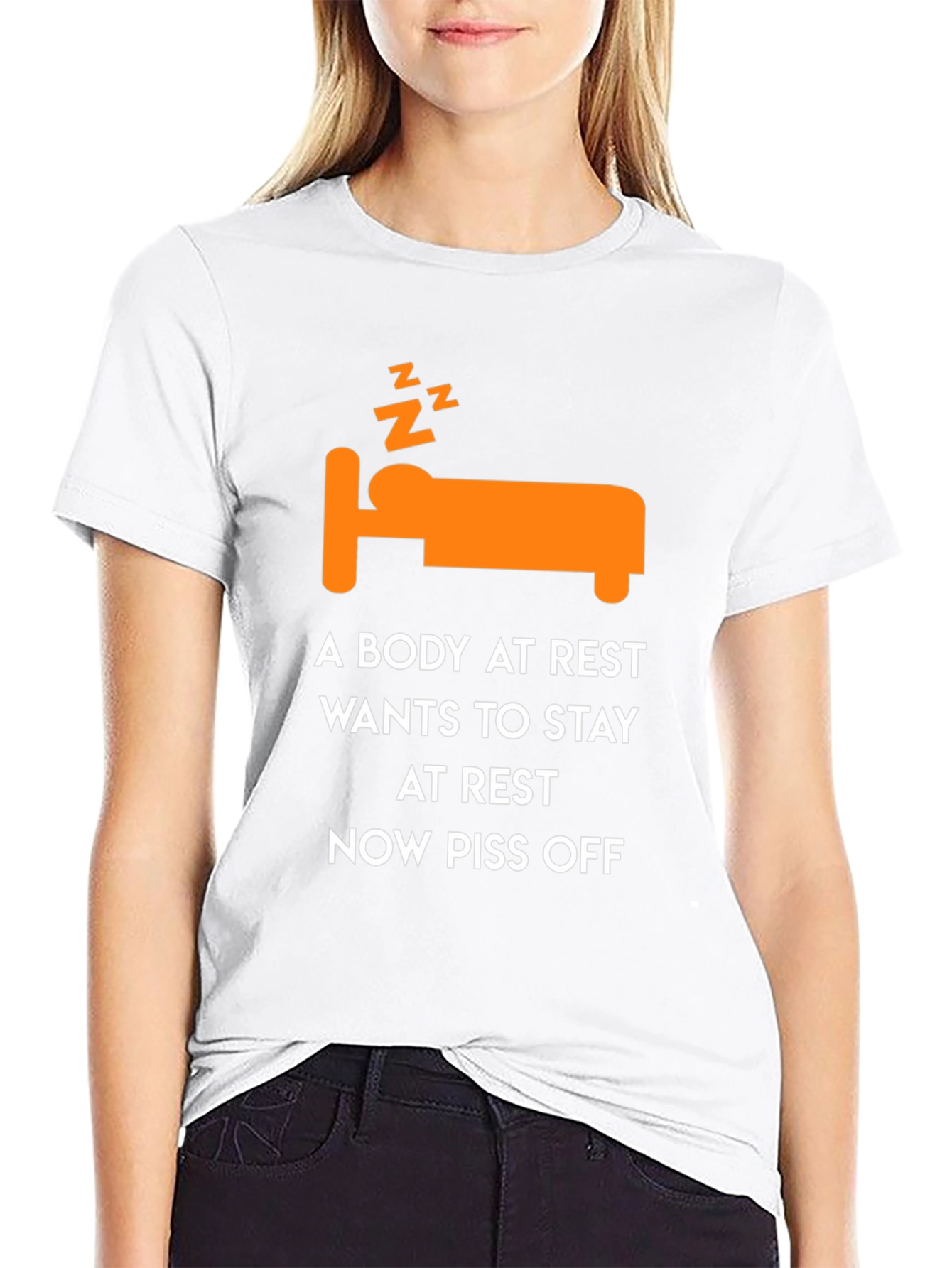 Black Funny Sleepy T-Shirt: A Body At Rest view 9