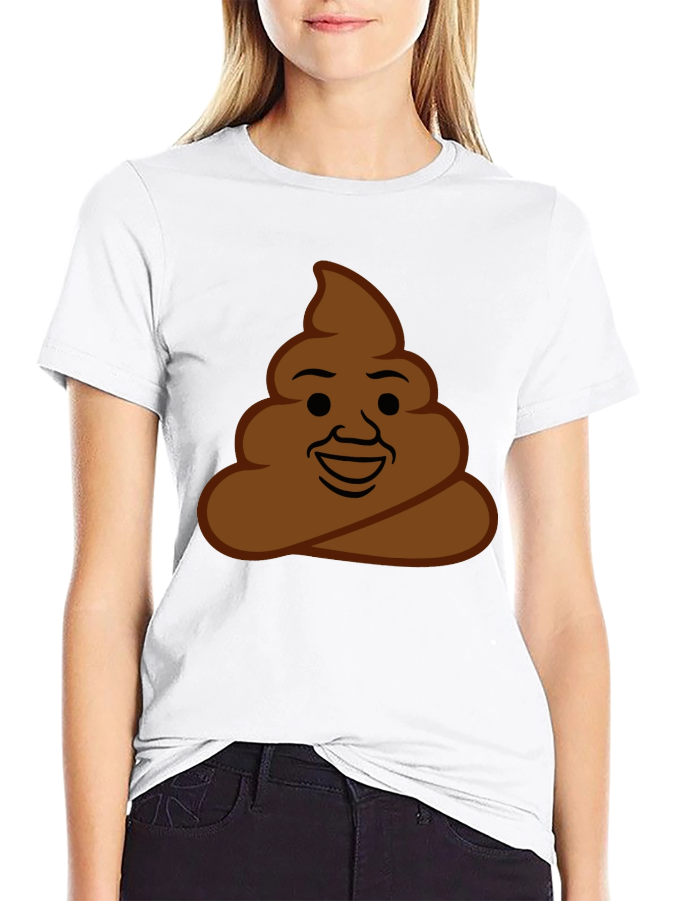 Black Poop Emoji Graphic Tee - Funny Unisex T-Shirt view 9