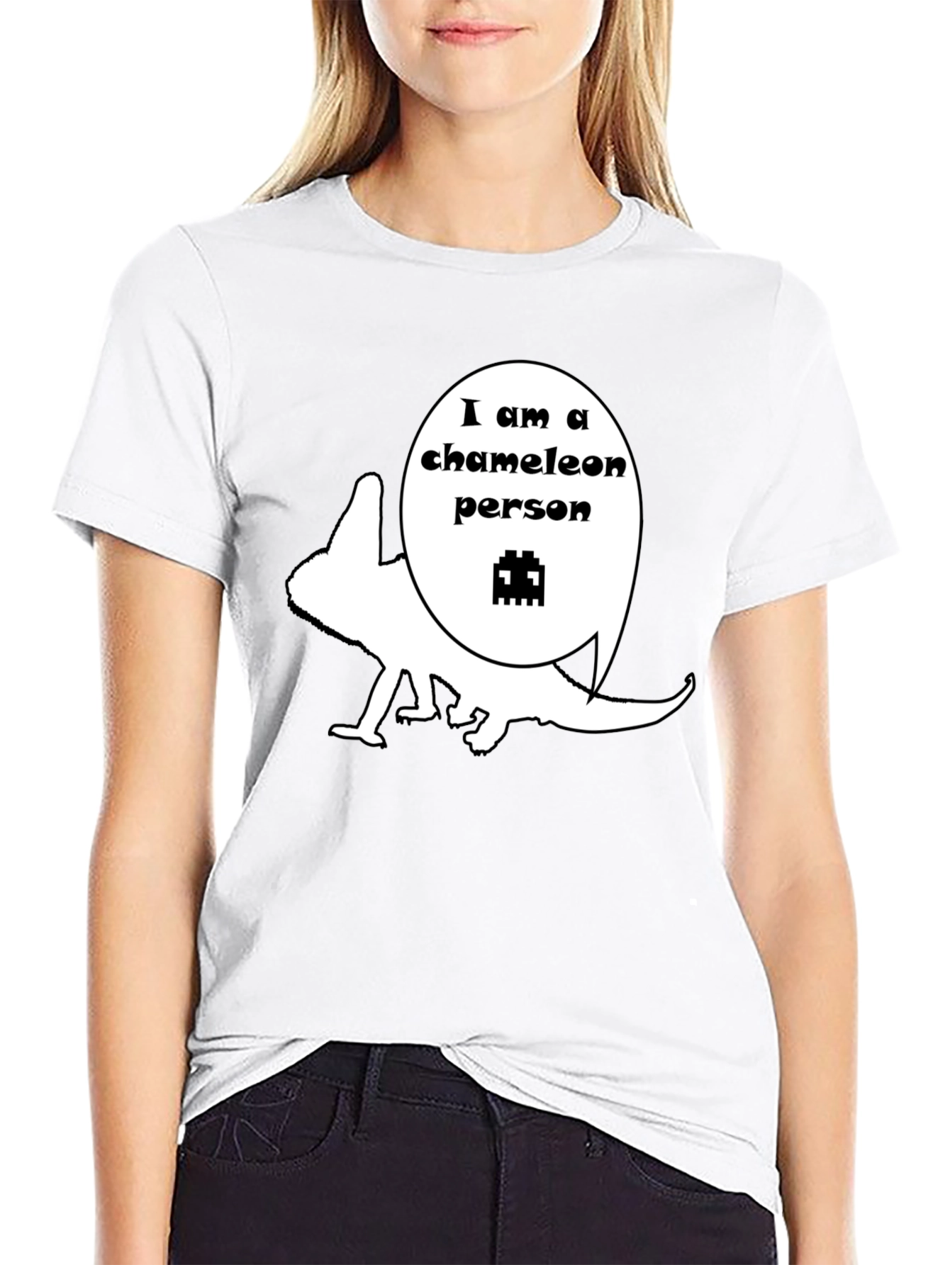 Black Chameleon Person Graphic T-Shirt - Unique Design view 9