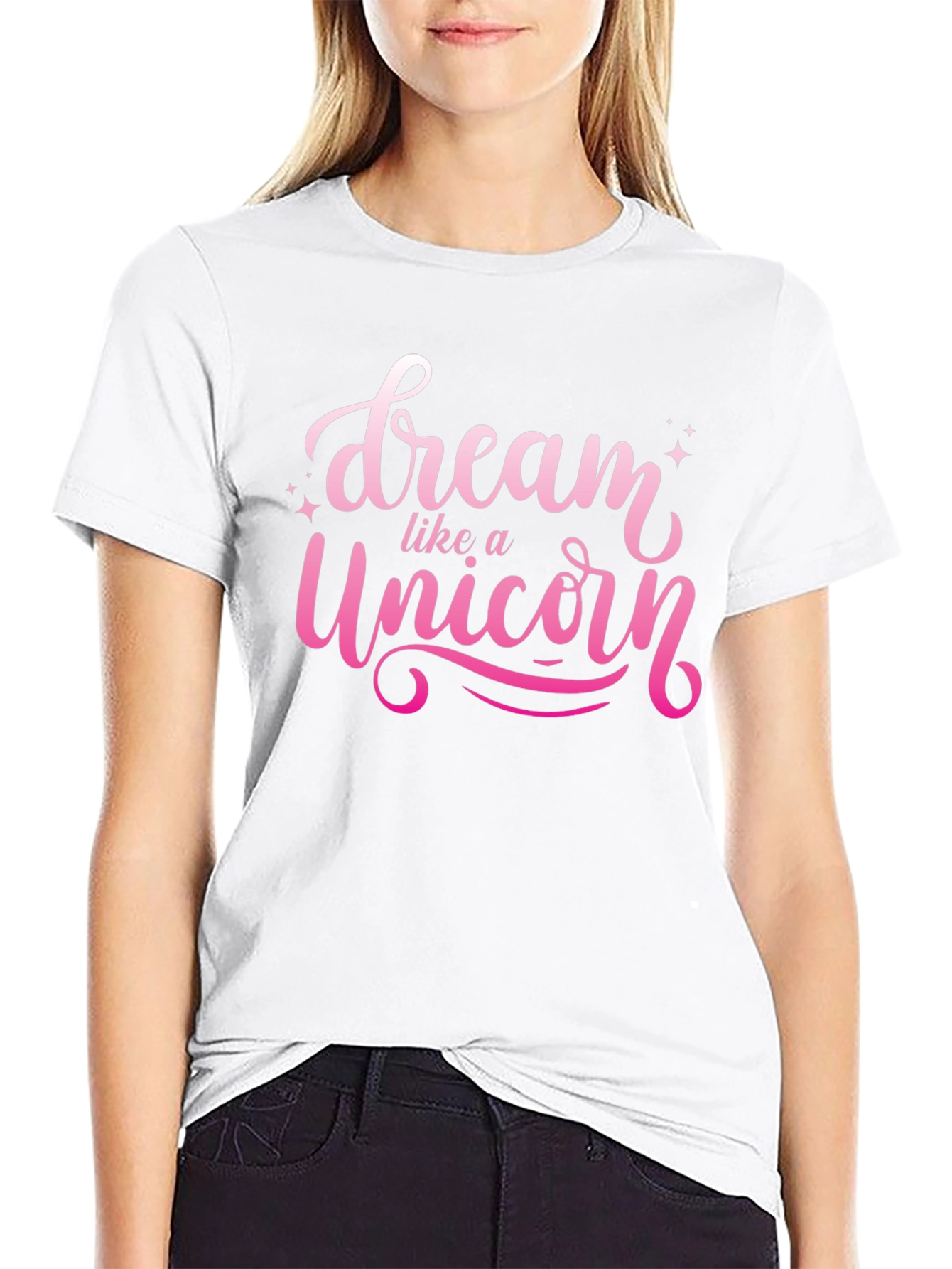 Black Dream Like a Unicorn Black T-Shirt view 9