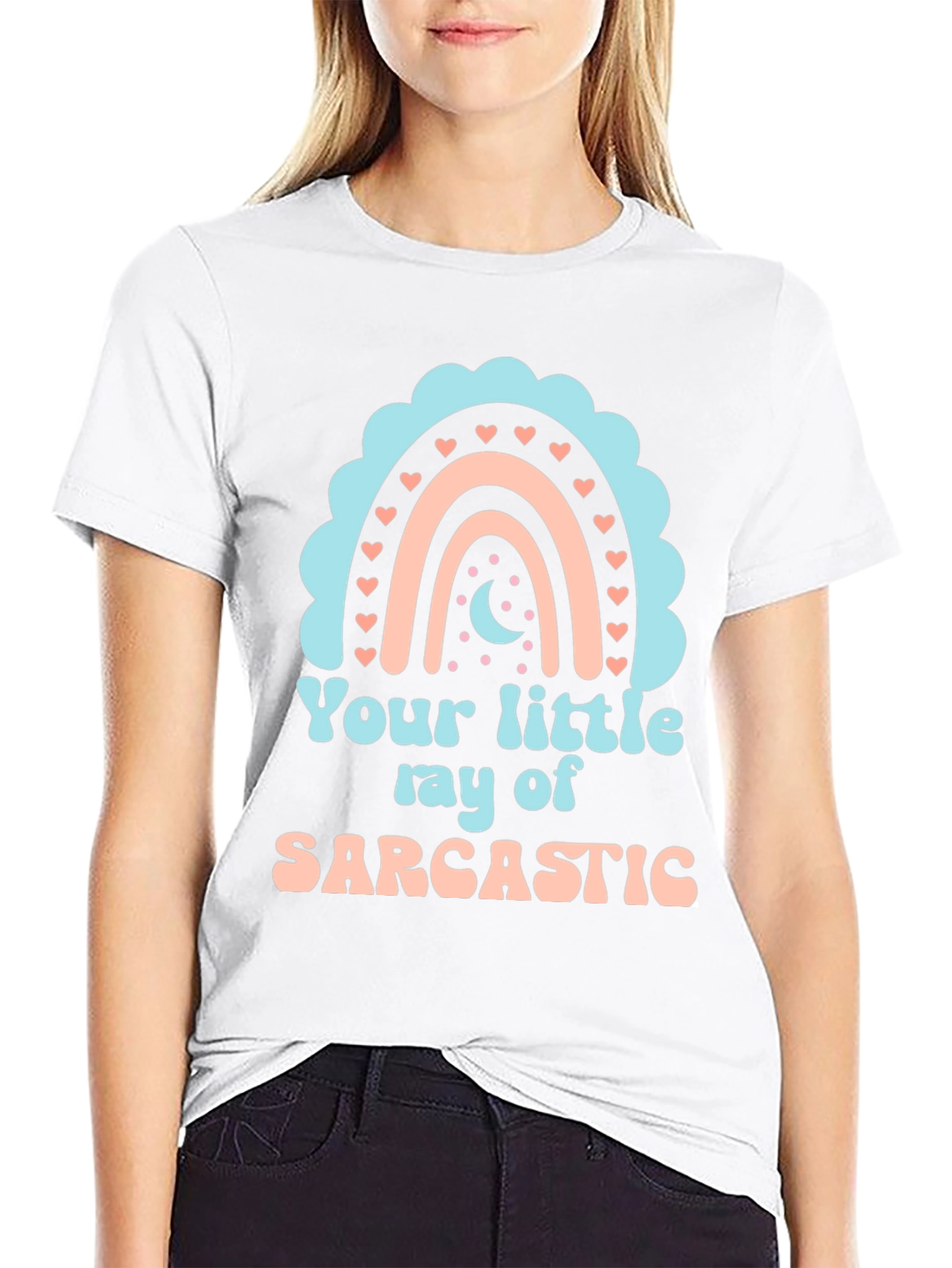 Black Sarcastic Rainbow Graphic Tee view 9