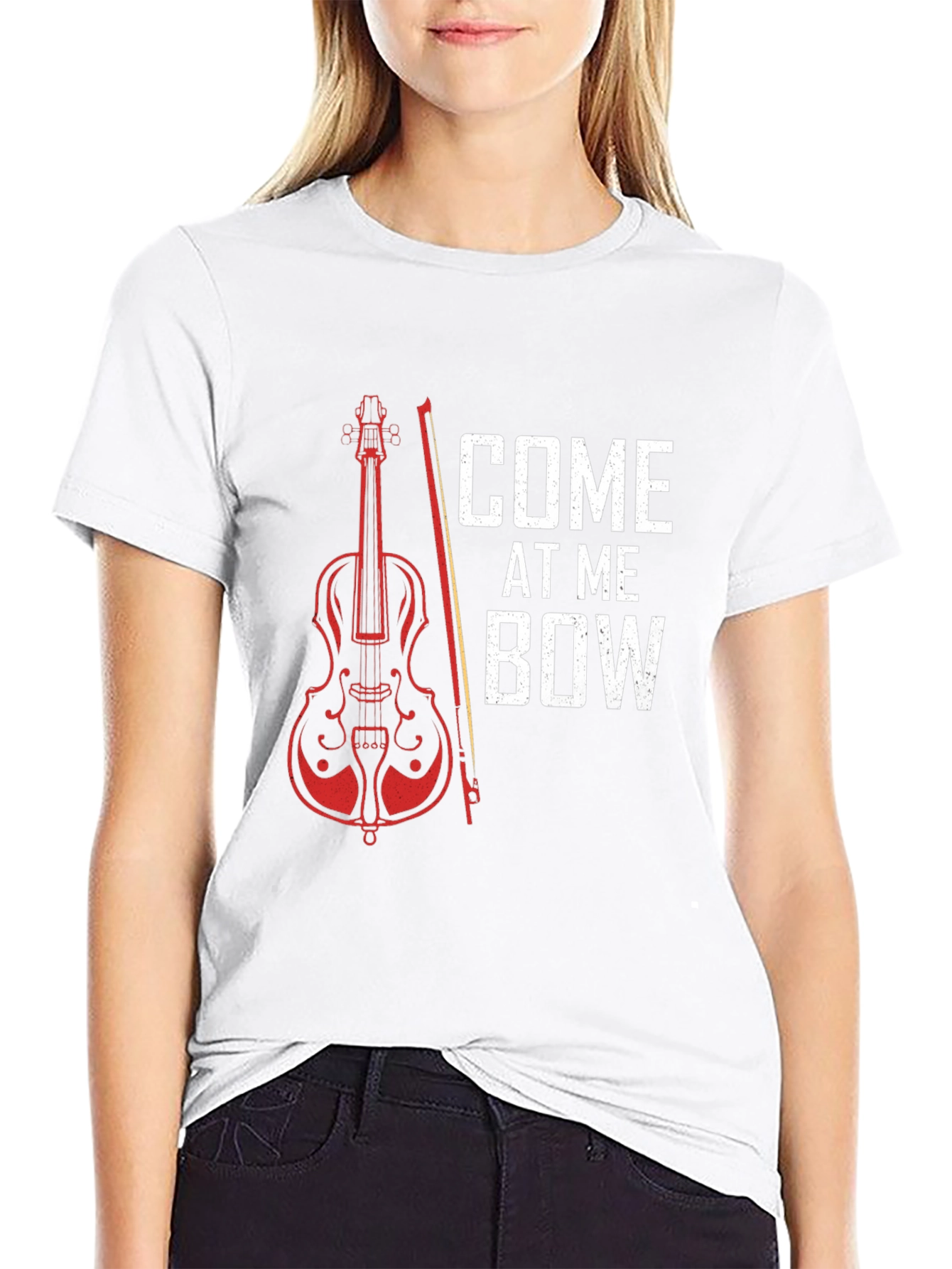 Black Come At Me Bow T-Shirt - Musician Gift view 9