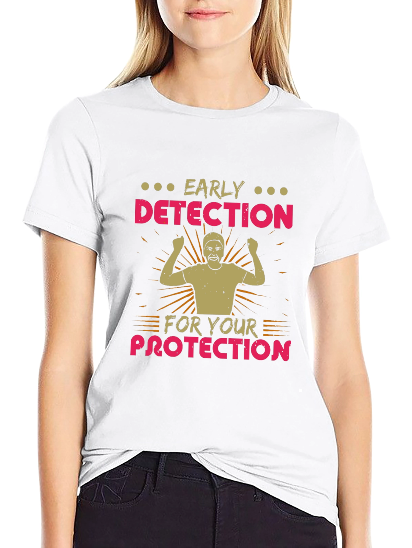 Black Early Detection Protection Black T-Shirt view 9