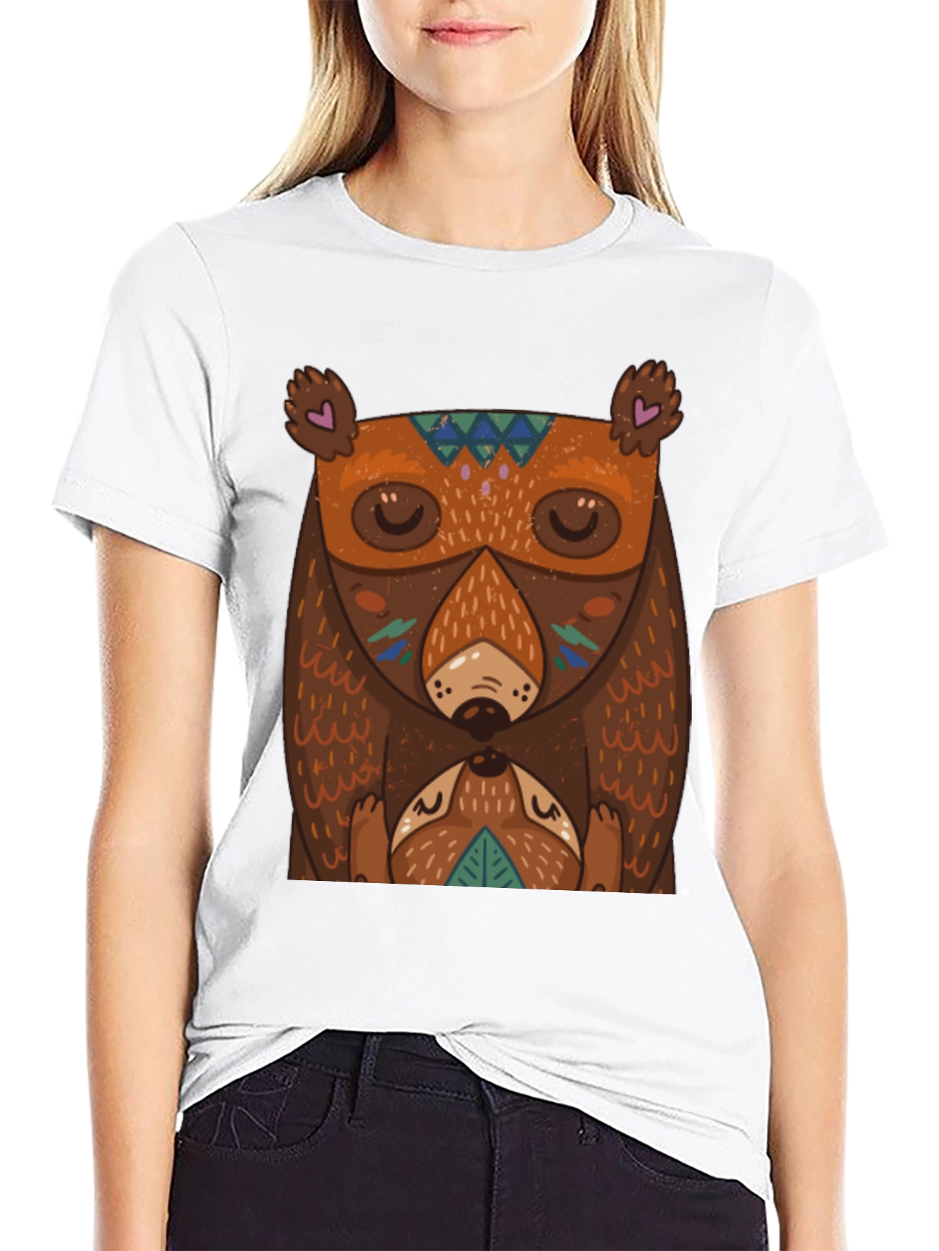 Black Bear Graphic T-Shirt - Unique Tribal Design view 9