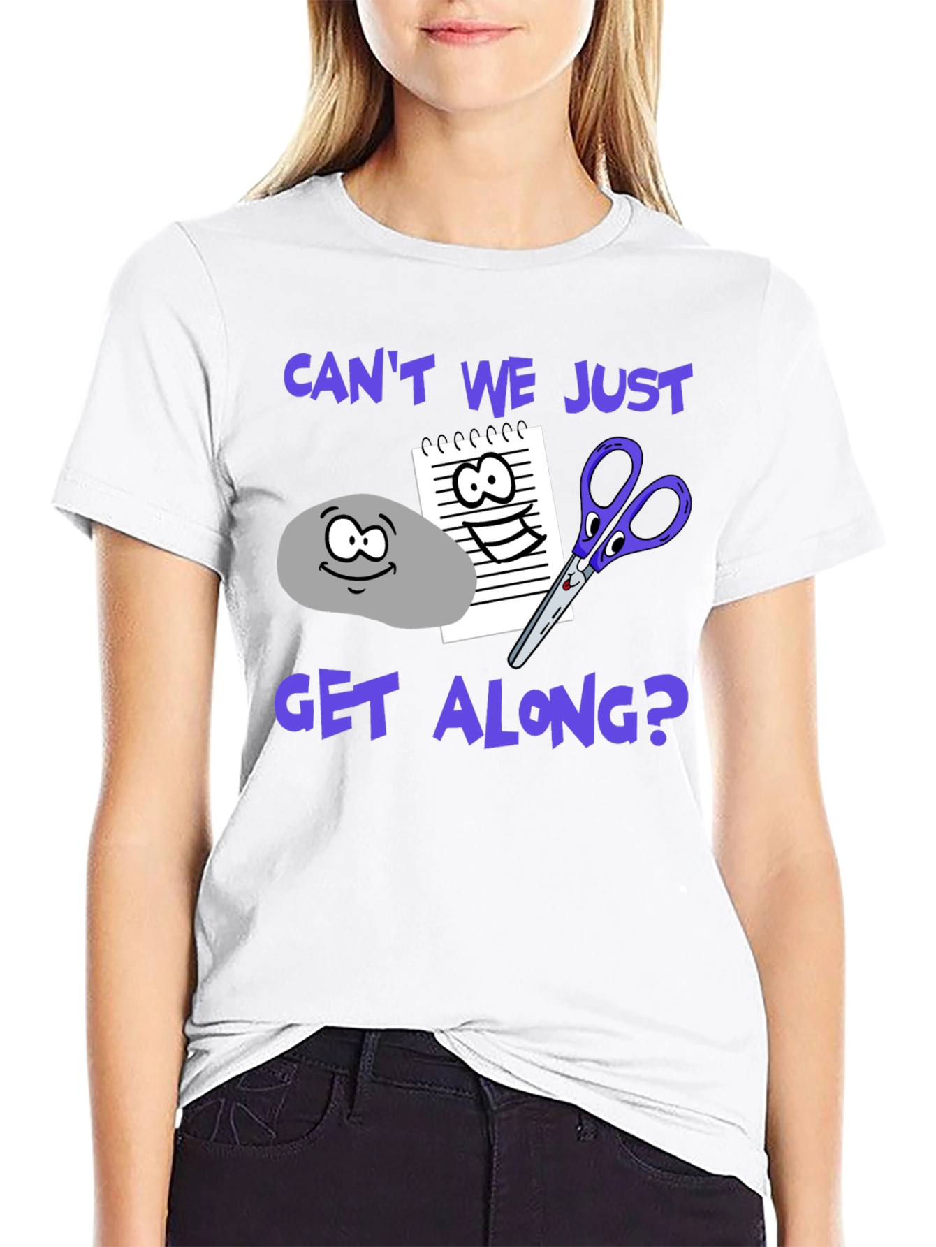 Black Rock Paper Scissors 'Can't We Just Get Along?' Graphic T-Shirt view 9