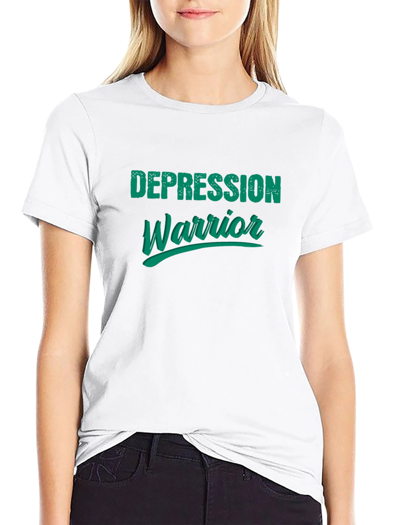 Black Depression Warrior Graphic Tee - Black view 9