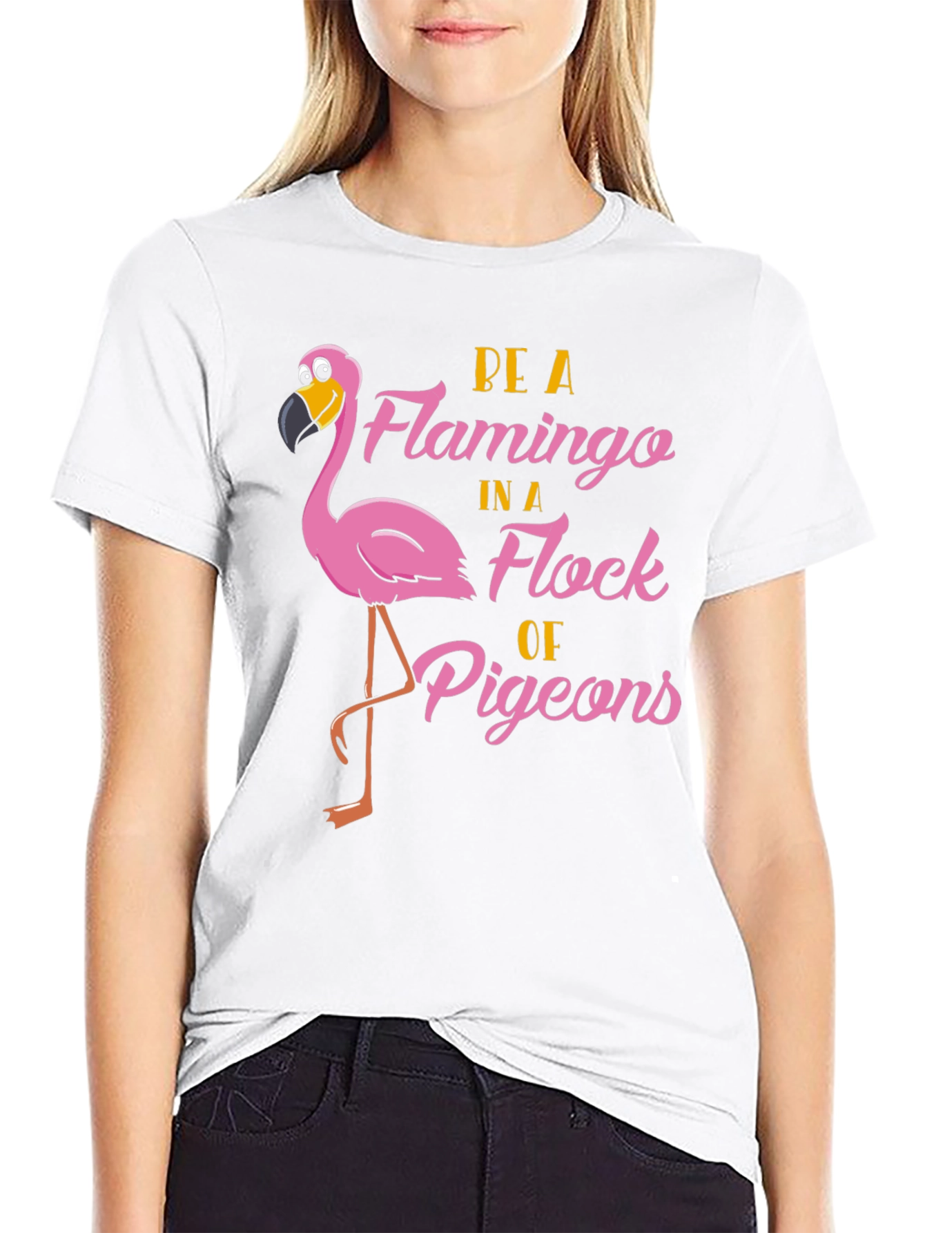 Black Be a Flamingo T-Shirt view 9