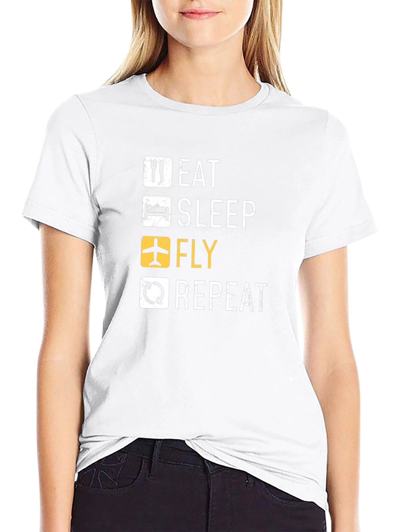 Eat Sleep Fly Repeat Pilot T-Shirt - 9