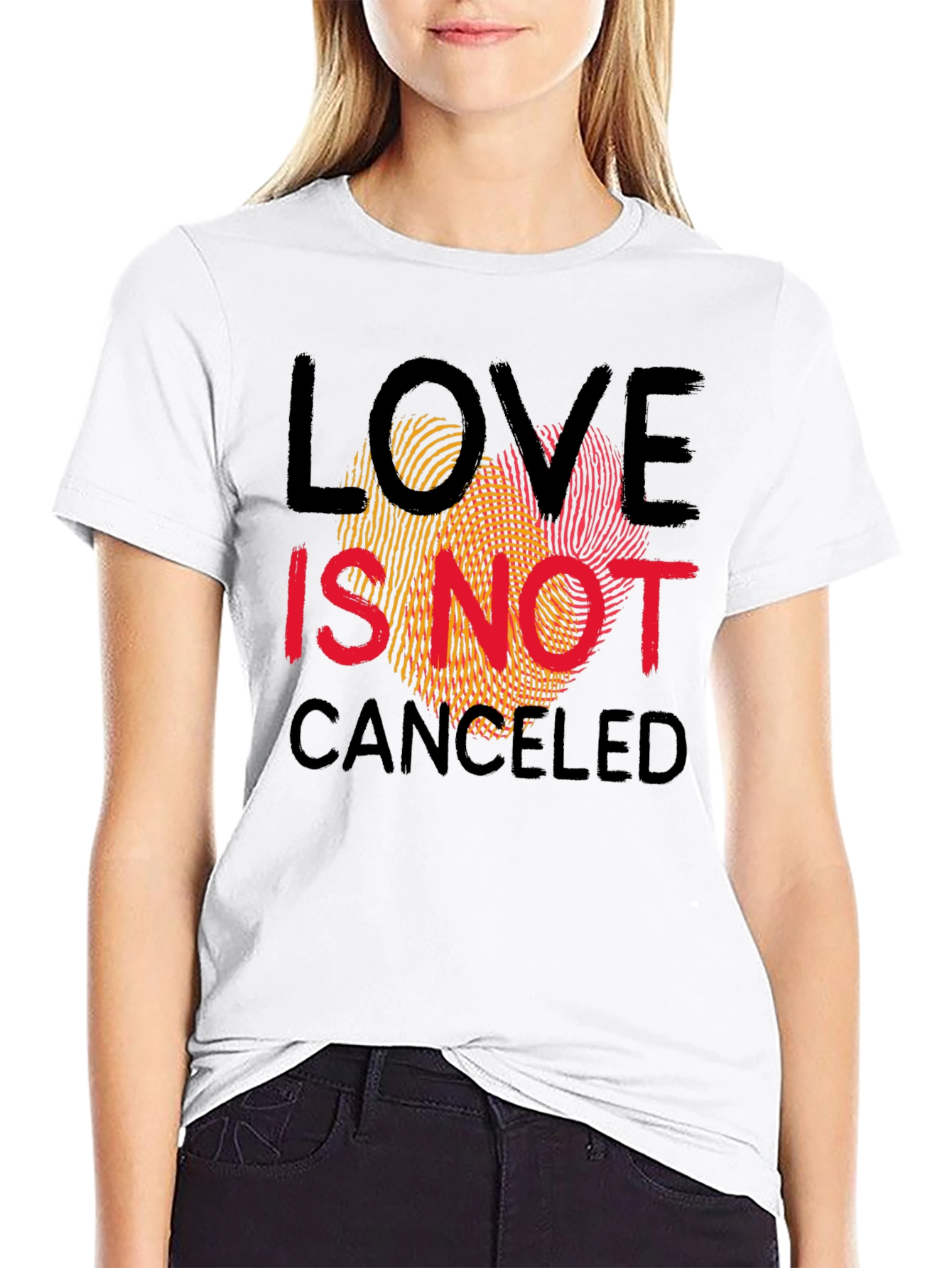 Black Love Is Not Canceled Graphic Tee - Black Crew Neck view 9