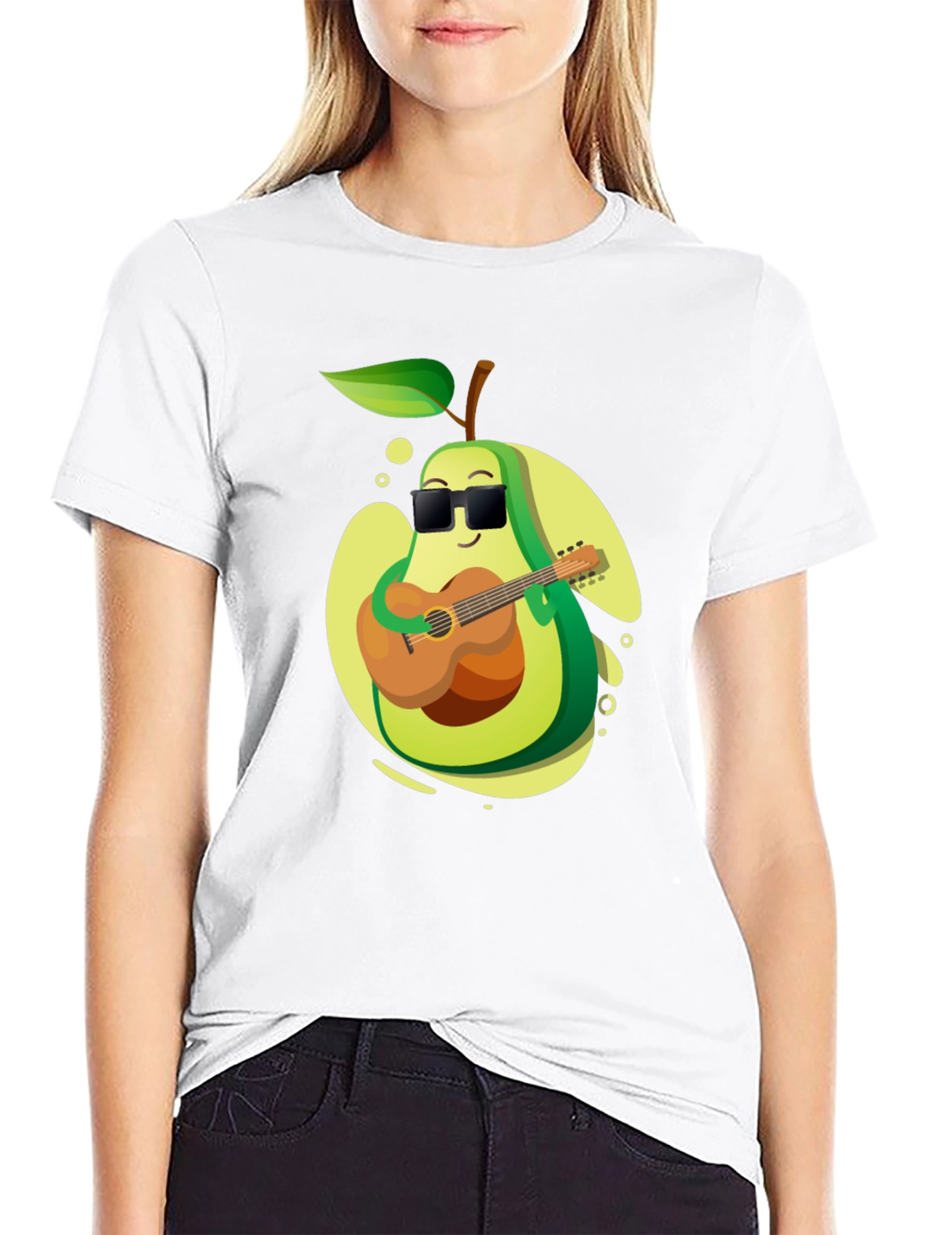 Black Avocado Guitarist Graphic T-Shirt - Cool Music Lover Tee view 9