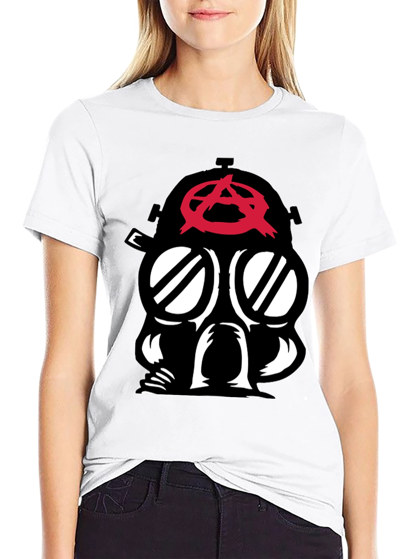 Black Anarchy Gas Mask Graphic Tee - Bold Statement view 9