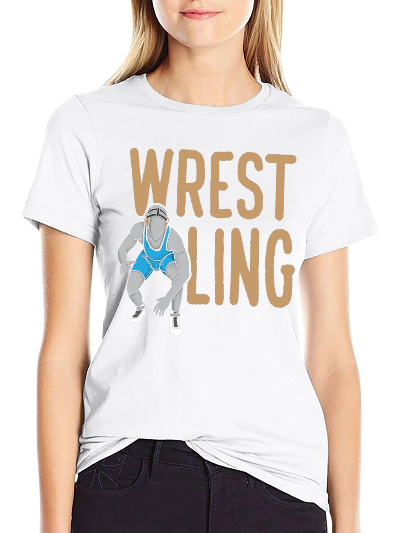 Black Wrestling Graphic T-Shirt view 9