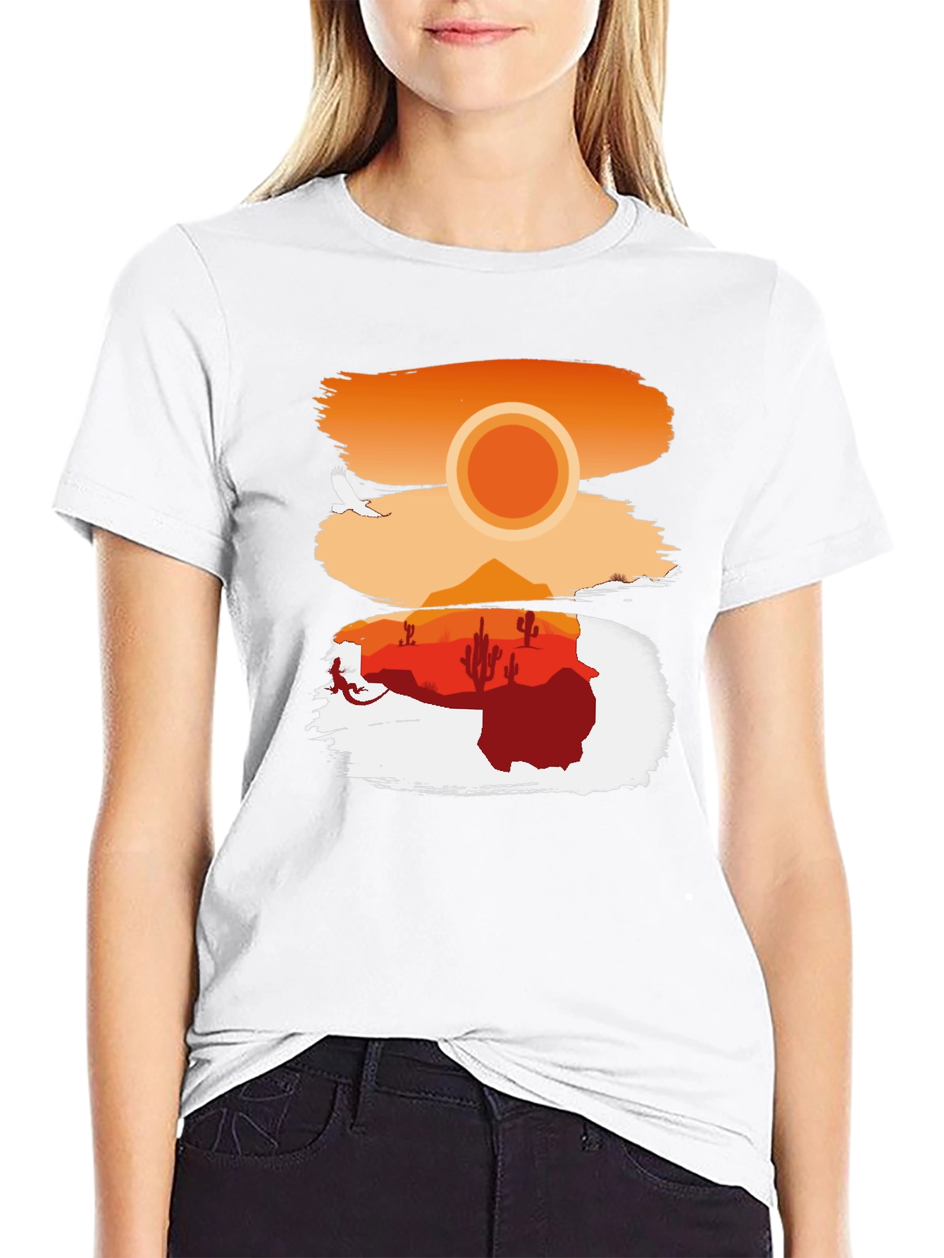Black Desert Sunset Graphic T-Shirt view 9