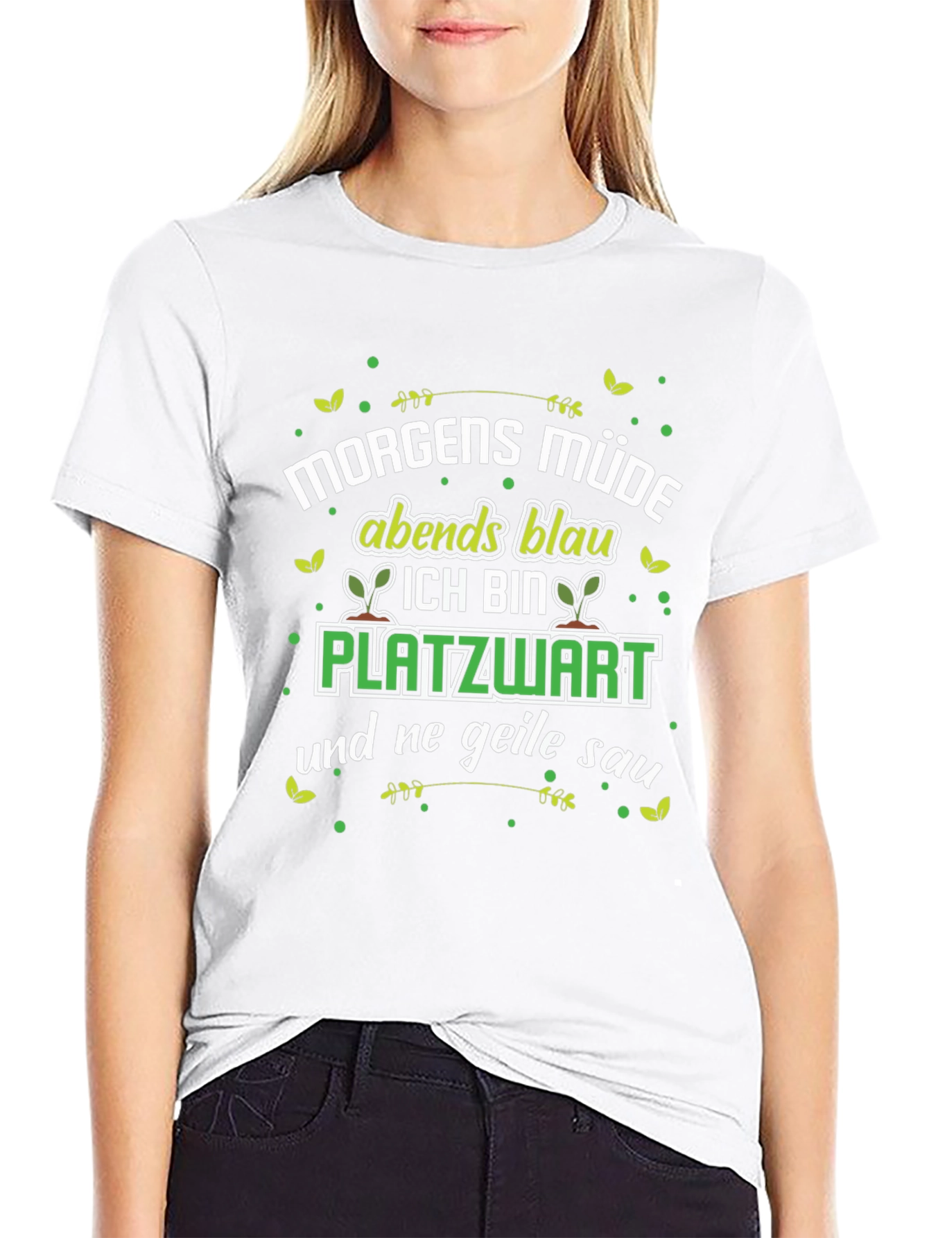 Black Morgens Müde Platzwart Funny T-Shirt view 9