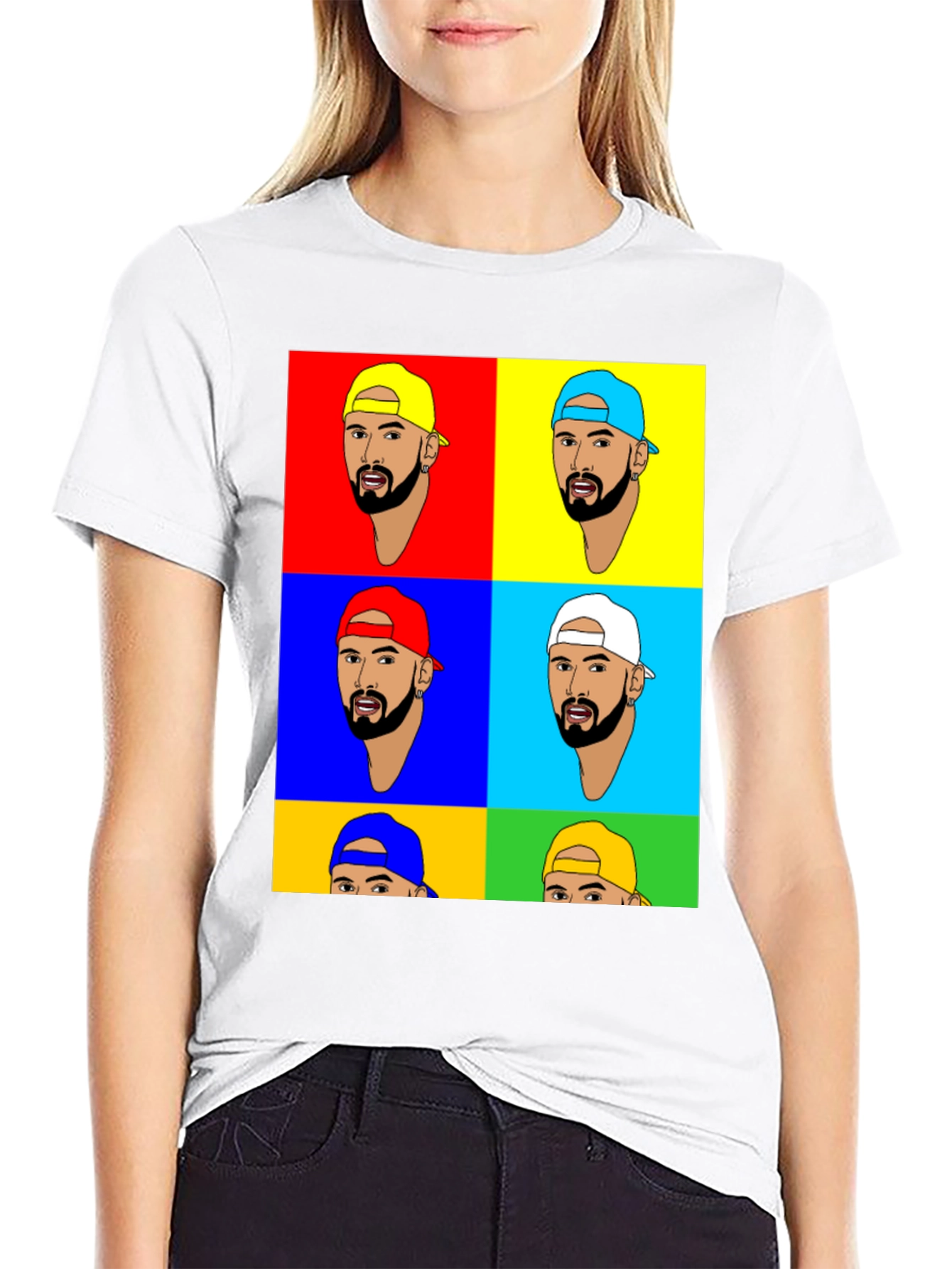 Black Pop Art Graphic Tee - Trendy & Unique Design view 9