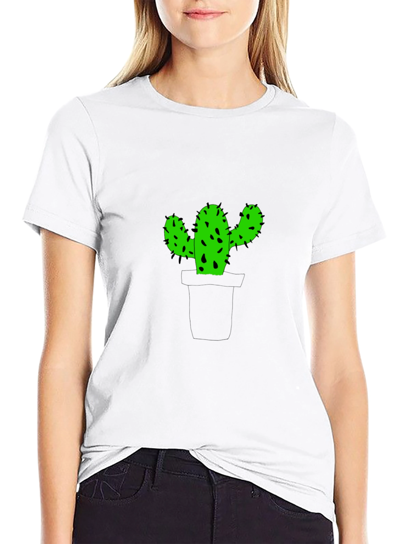 Black Cactus Graphic Print Black T-Shirt view 9