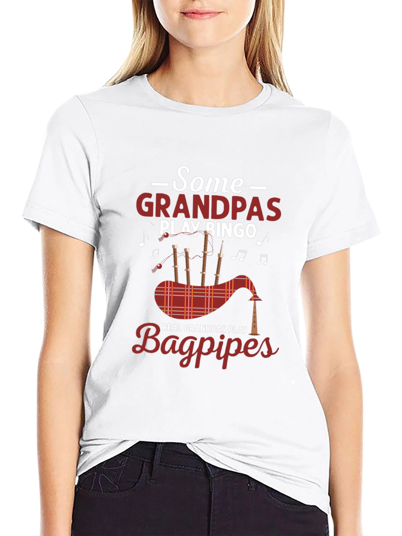 Black Grandpa Bingo Bagpipes Graphic Tee view 9