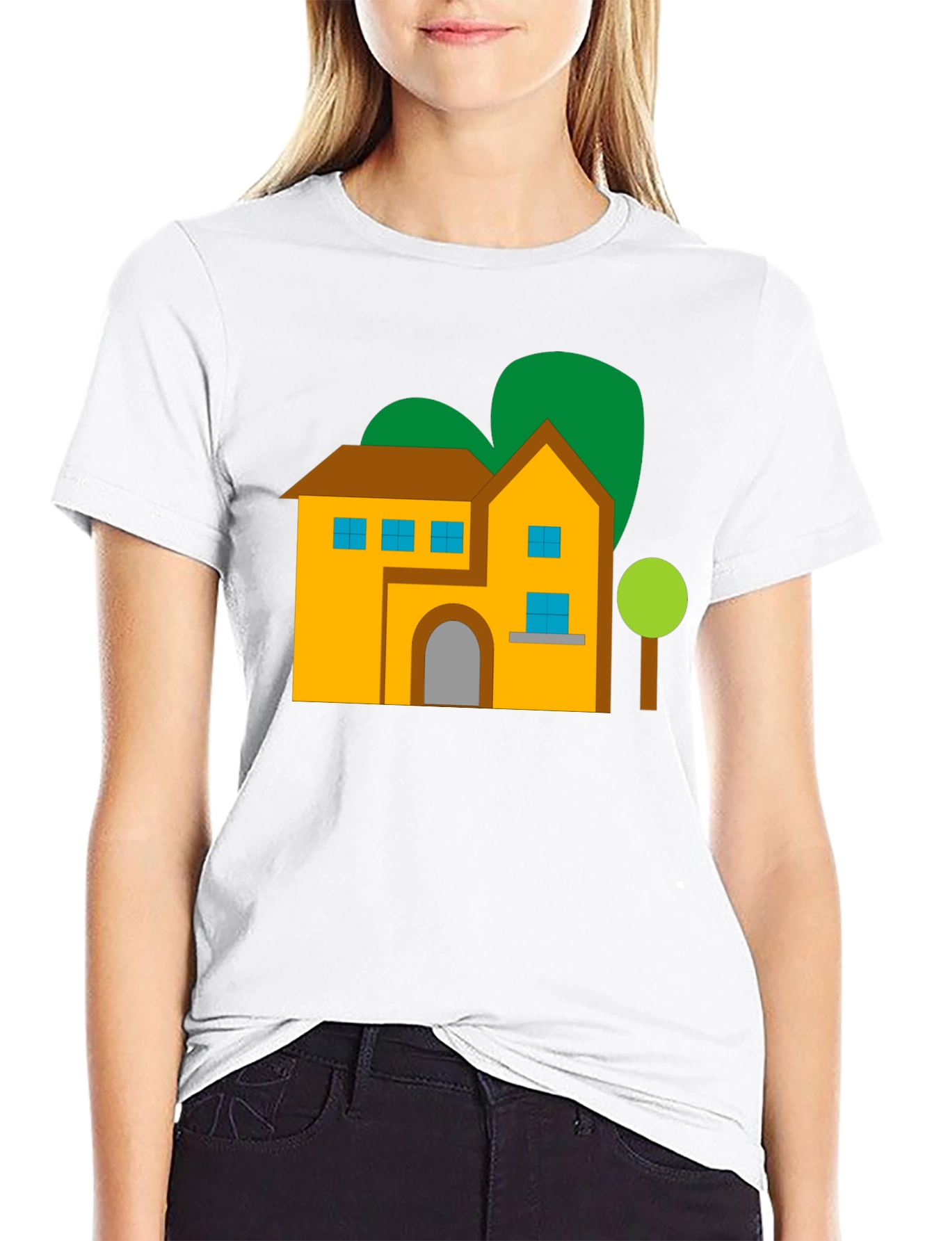 Black House Graphic Tee - Black Cotton Blend Shirt view 9