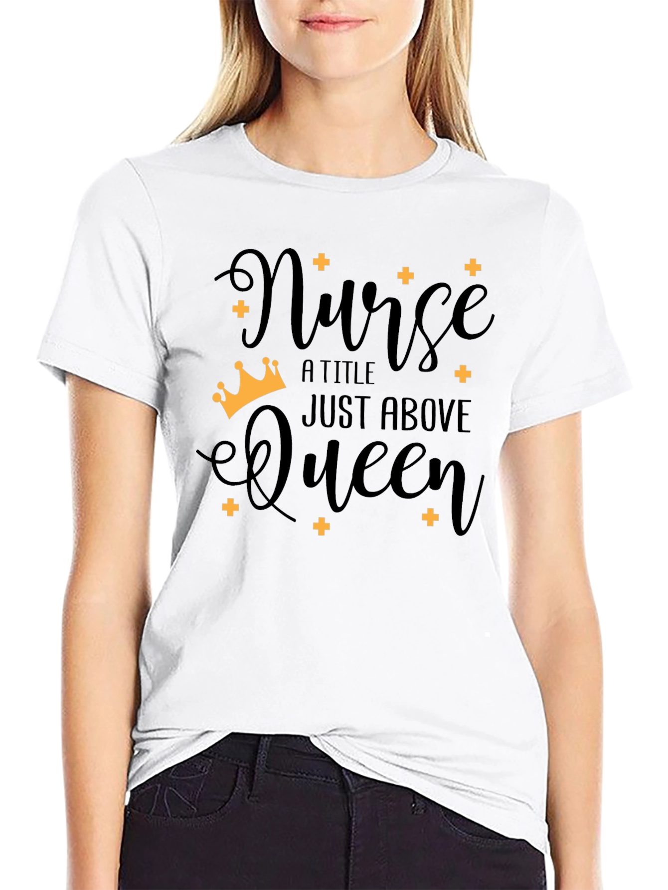 Black Nurse Queen Black T-Shirt view 9