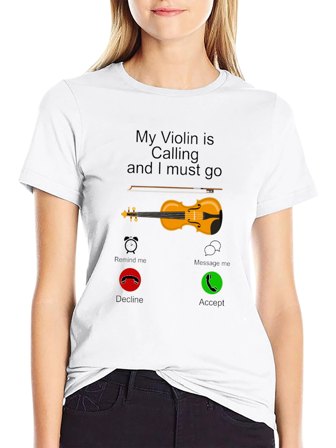 Black Violin Calling T-Shirt - Music Lover Tee view 9
