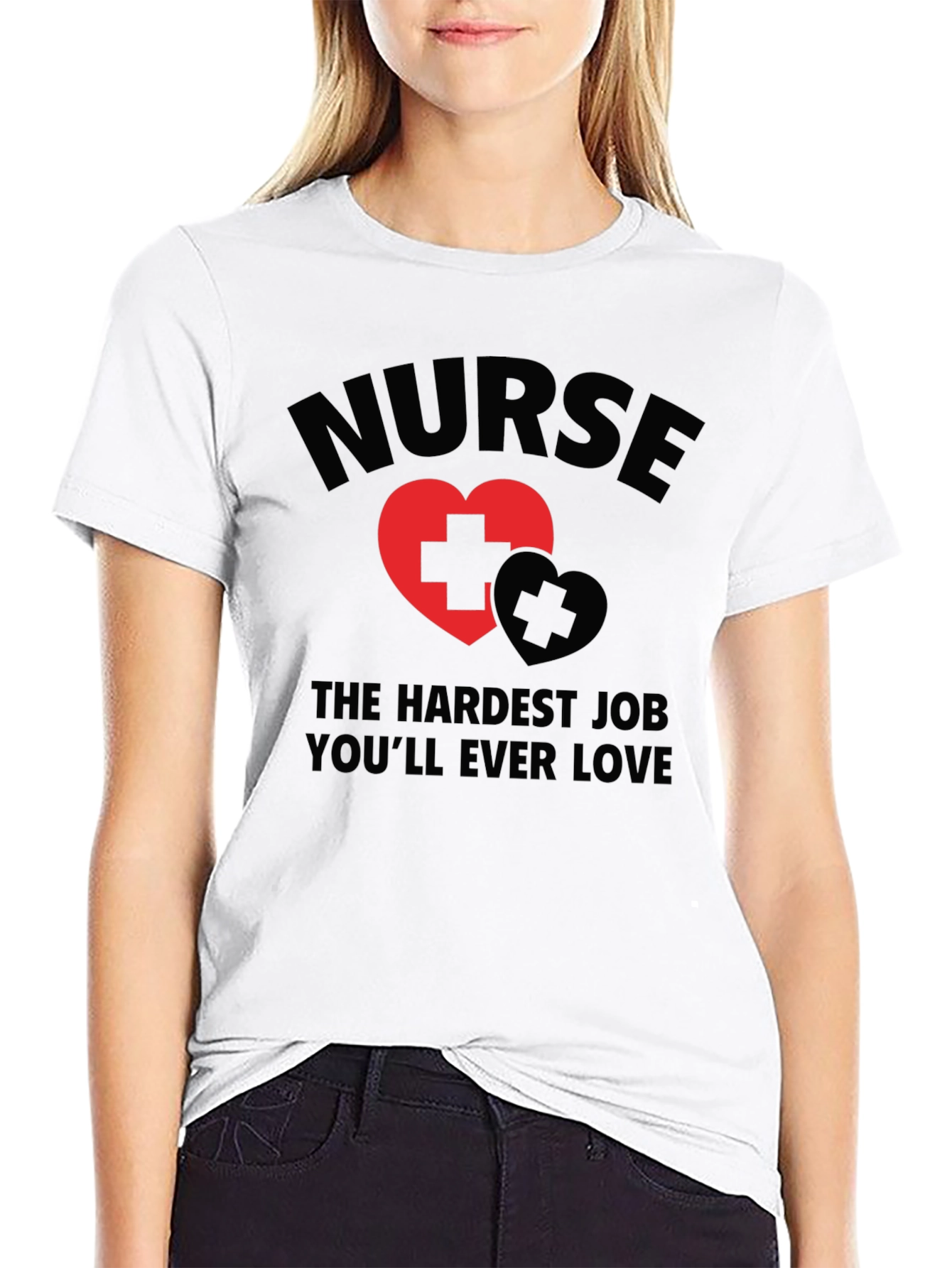 Black Nurse Hardest Job Love T-Shirt view 9