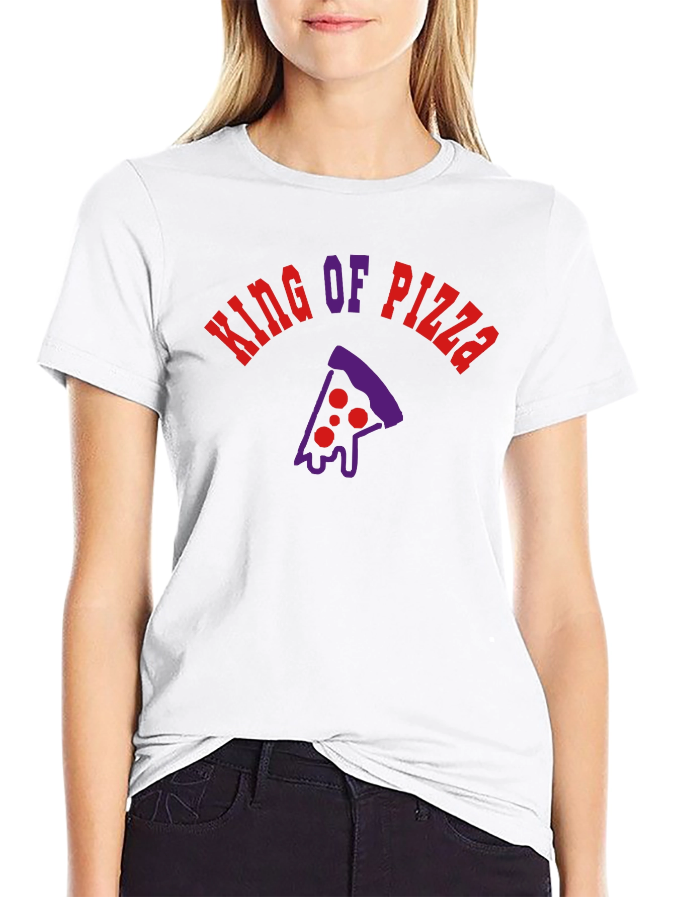 Black King of Pizza Black Graphic Tee - Foodie Fashion view 9