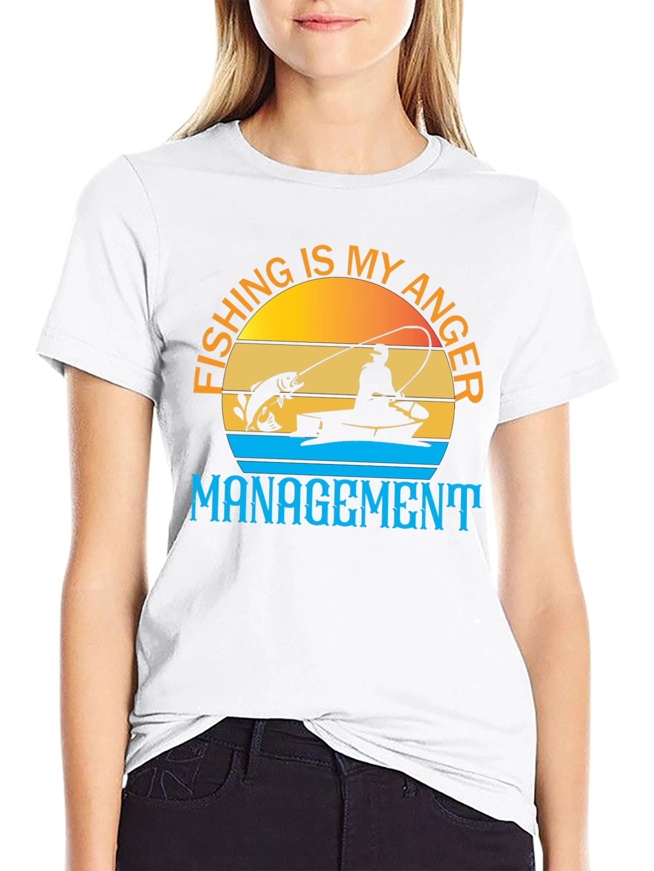 Black Fishing is My Anger Management T-Shirt view 9