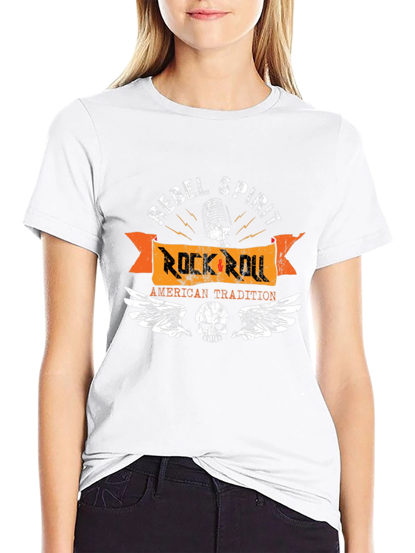 Black Rebel Spirit Rock & Roll Black T-Shirt view 9