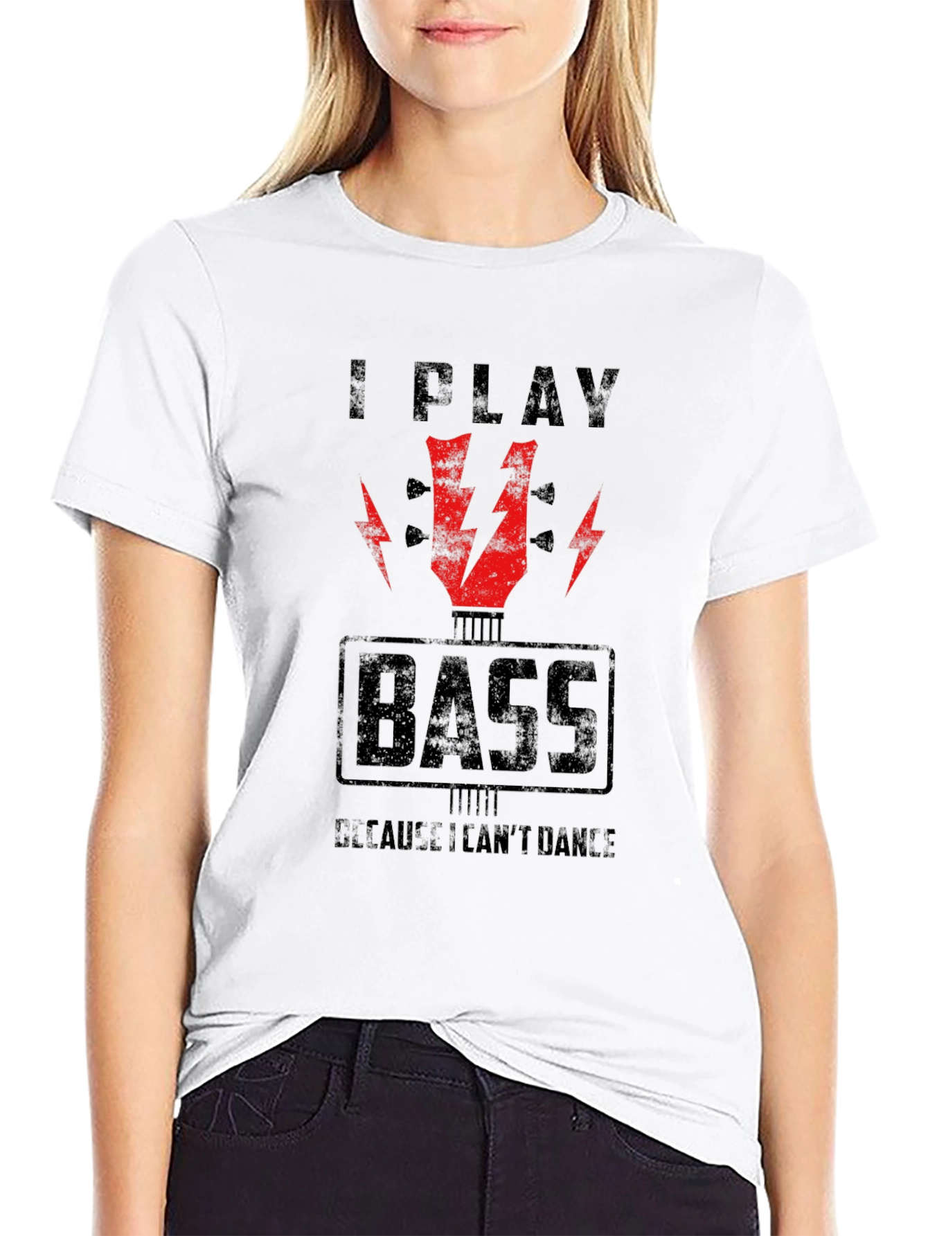 Black I Play Bass T-Shirt - Funny Musician Tee view 9