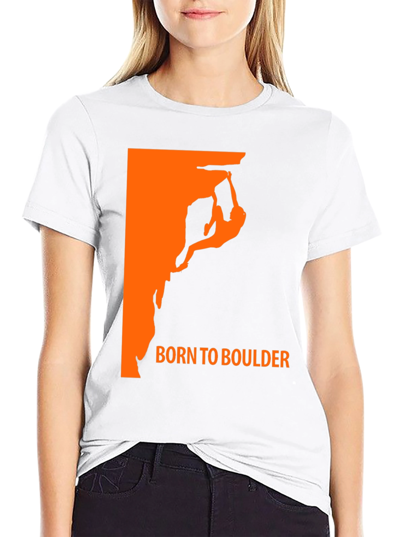 Black Born to Boulder Black Graphic Tee for Rock Climbing Enthusiasts view 9