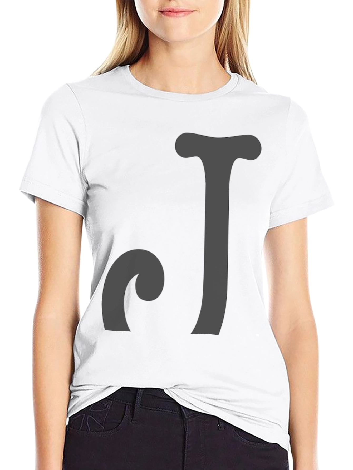 Black Initial 'CJ' Black T-Shirt view 9