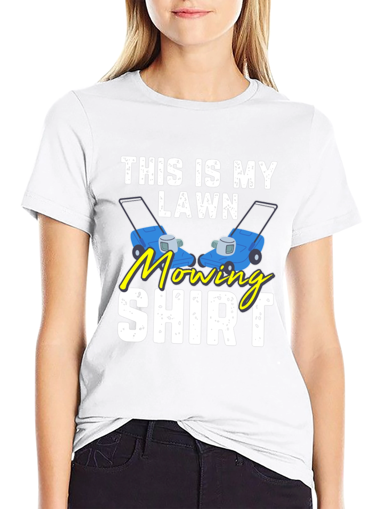 Black Funny Lawn Mowing Shirt - This is My Lawn Mowing Shirt view 9