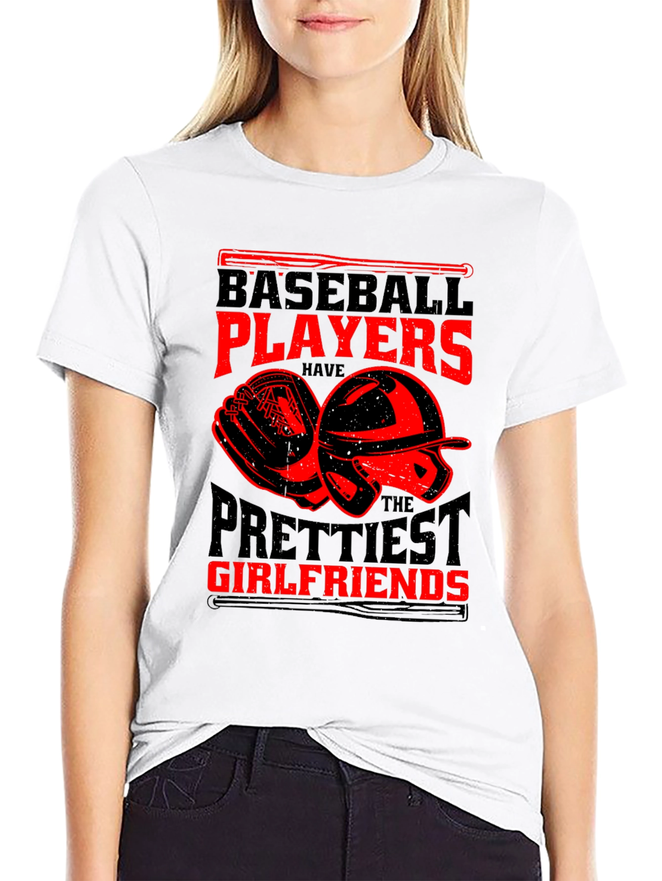Black Baseball Player T-Shirt -  Prettiest Girlfriends view 9