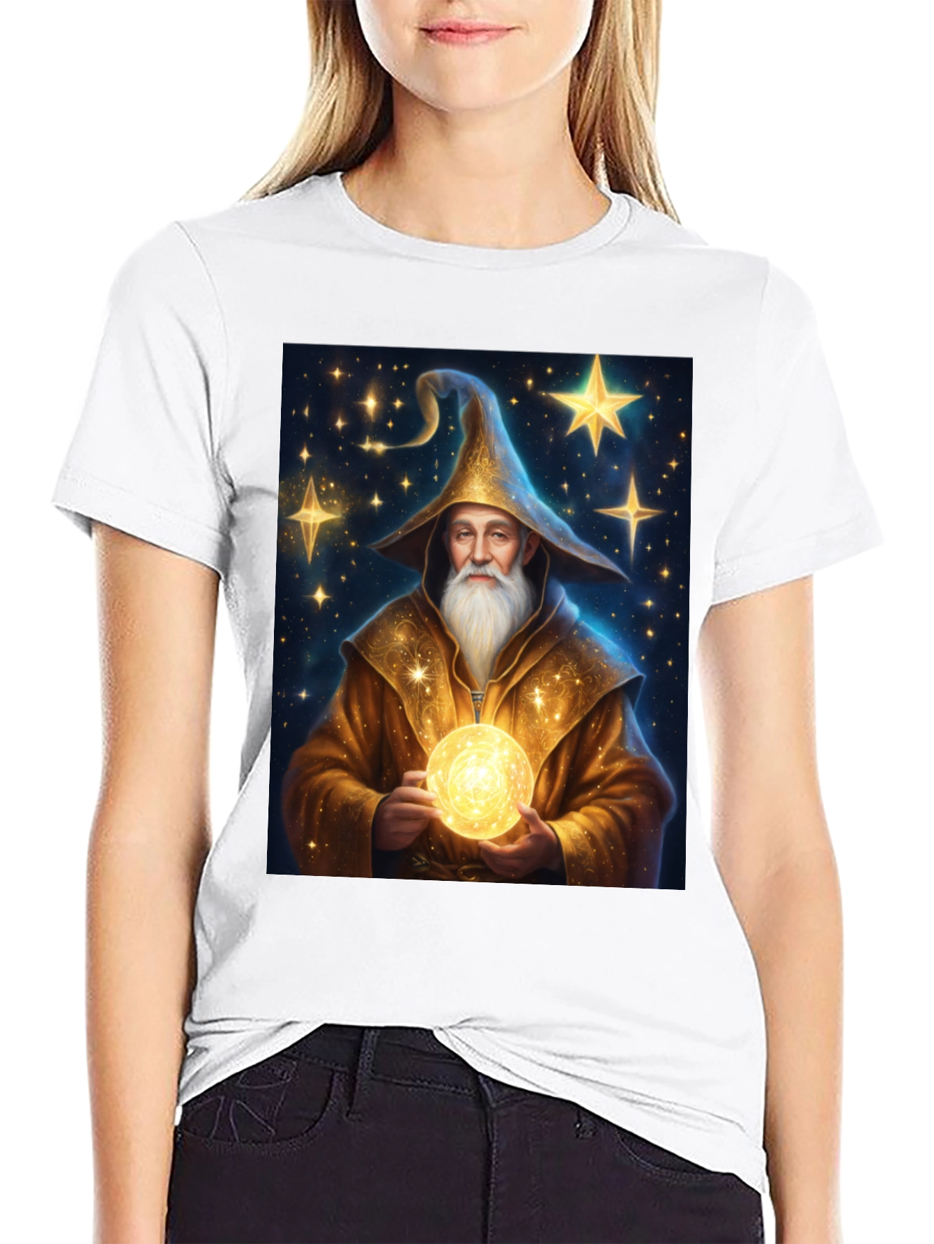 Black Wizard Graphic Tee - Black Cotton Blend view 9