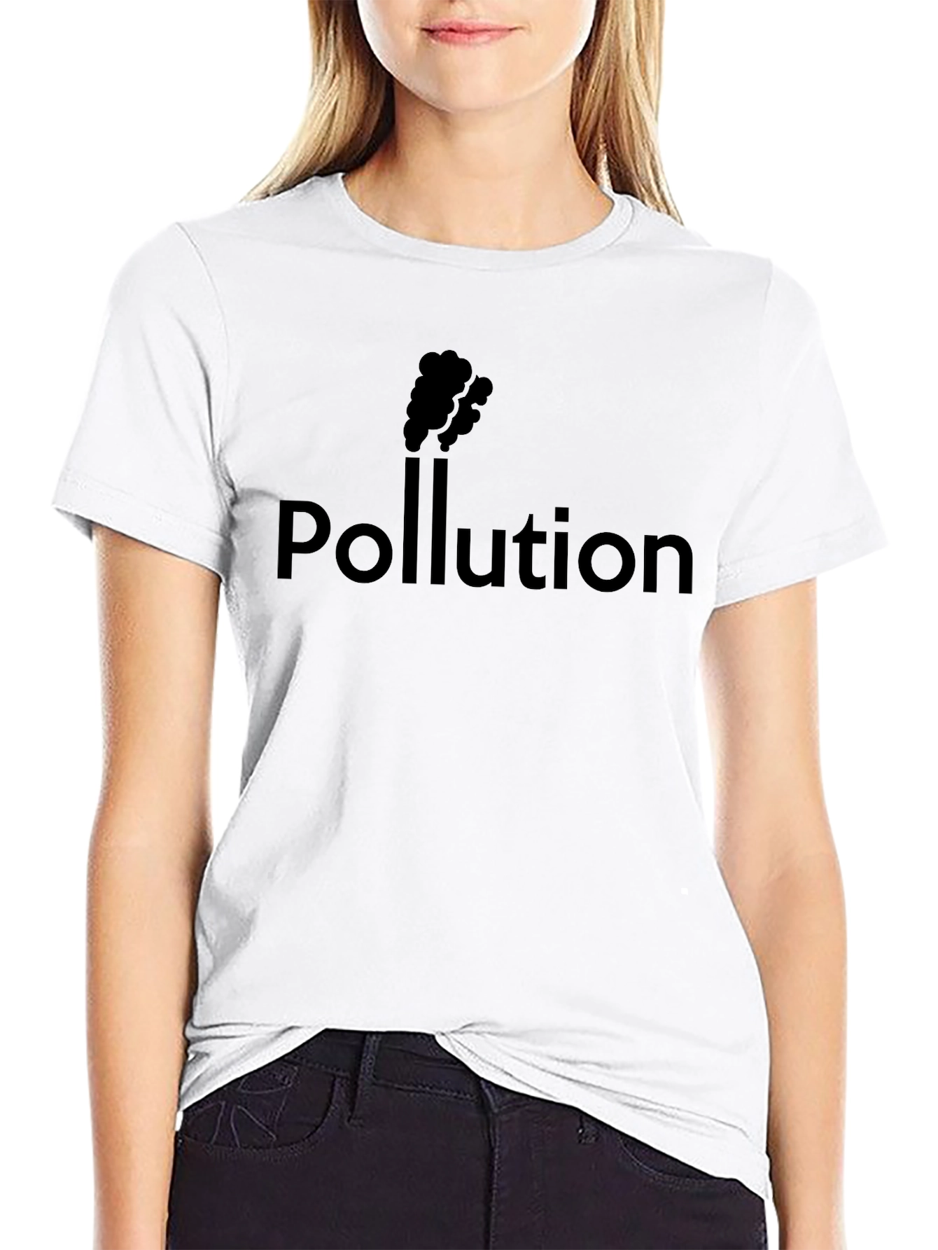Black Pollution Graphic Tee - Black Cotton T-Shirt view 9