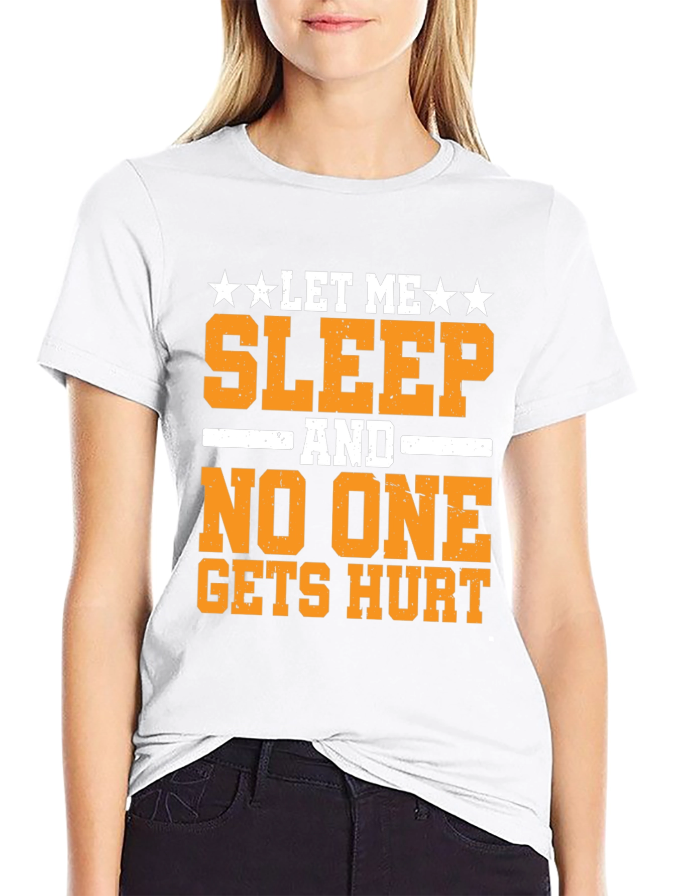 Black Let Me Sleep T-Shirt Funny Graphic Tee view 9