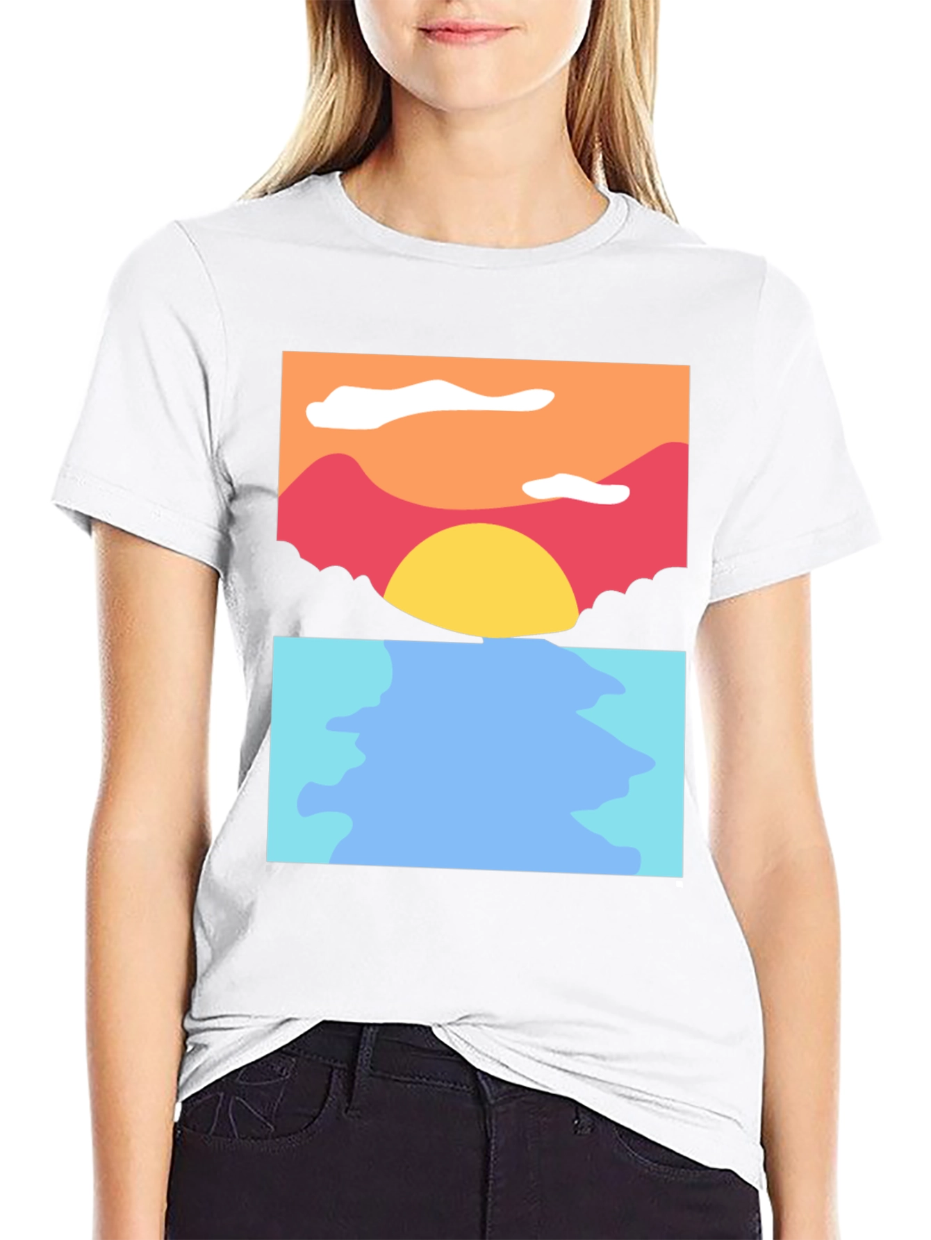 Black Sunset Seascape Graphic Tee - Soft Cotton Blend view 9