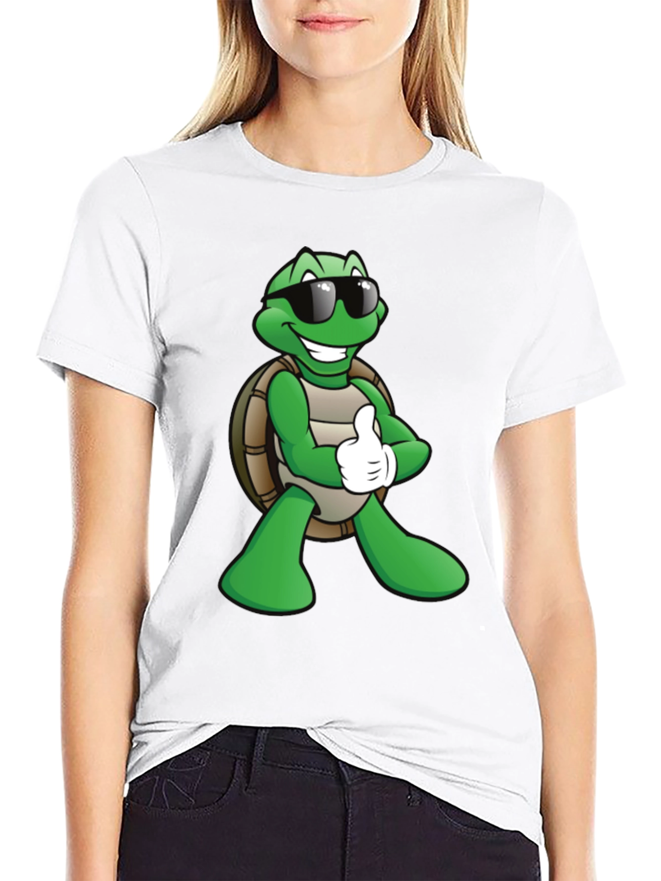Black Cool Turtle Graphic T-Shirt - Black view 9