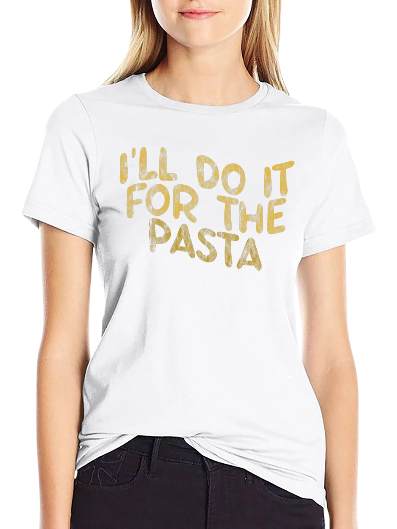 Black I'll Do It For The Pasta Graphic T-Shirt view 9