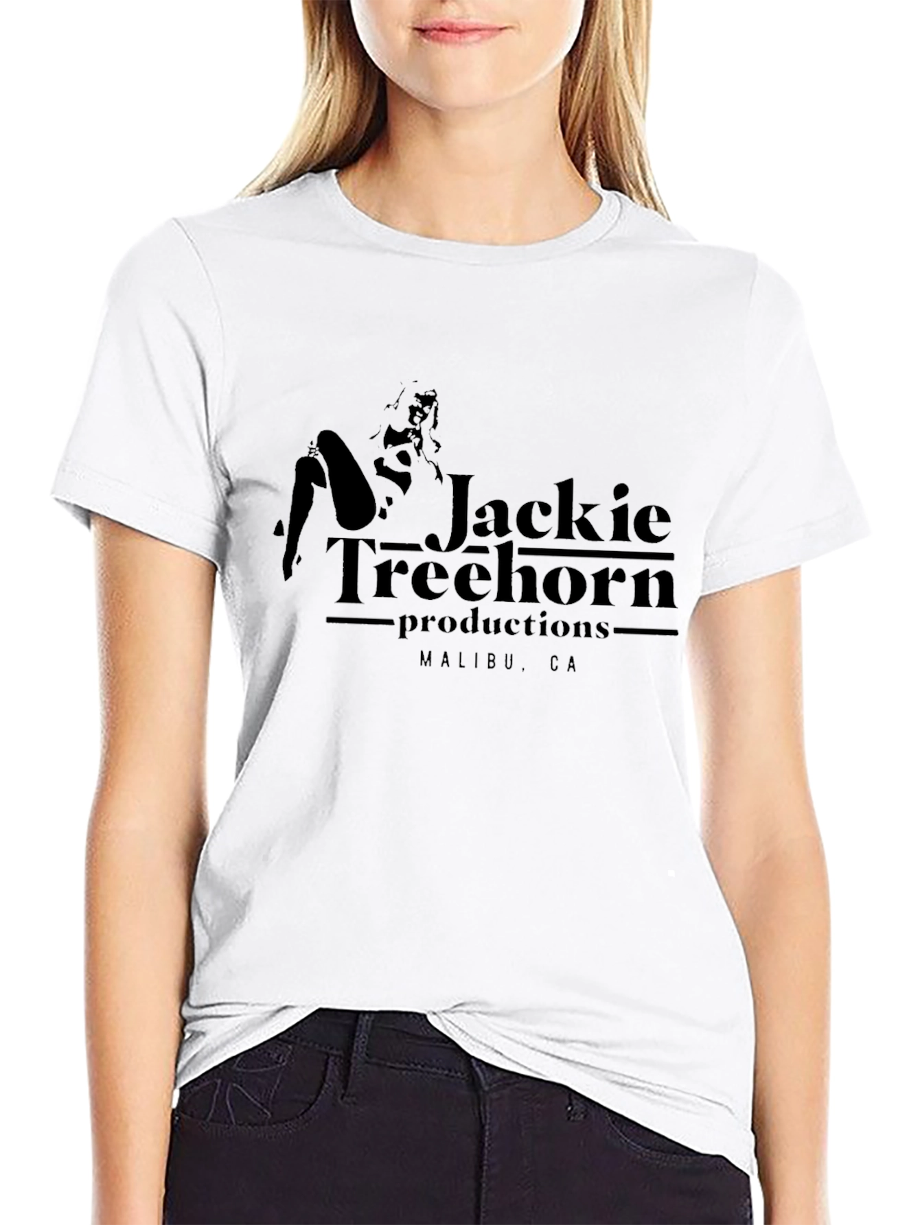Black Jackie Treehorn Productions Black T-Shirt view 9