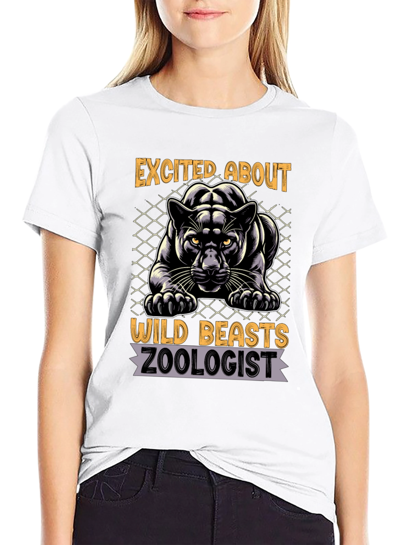 Black Excited About Wild Beasts Zoologist Graphic T-Shirt view 9