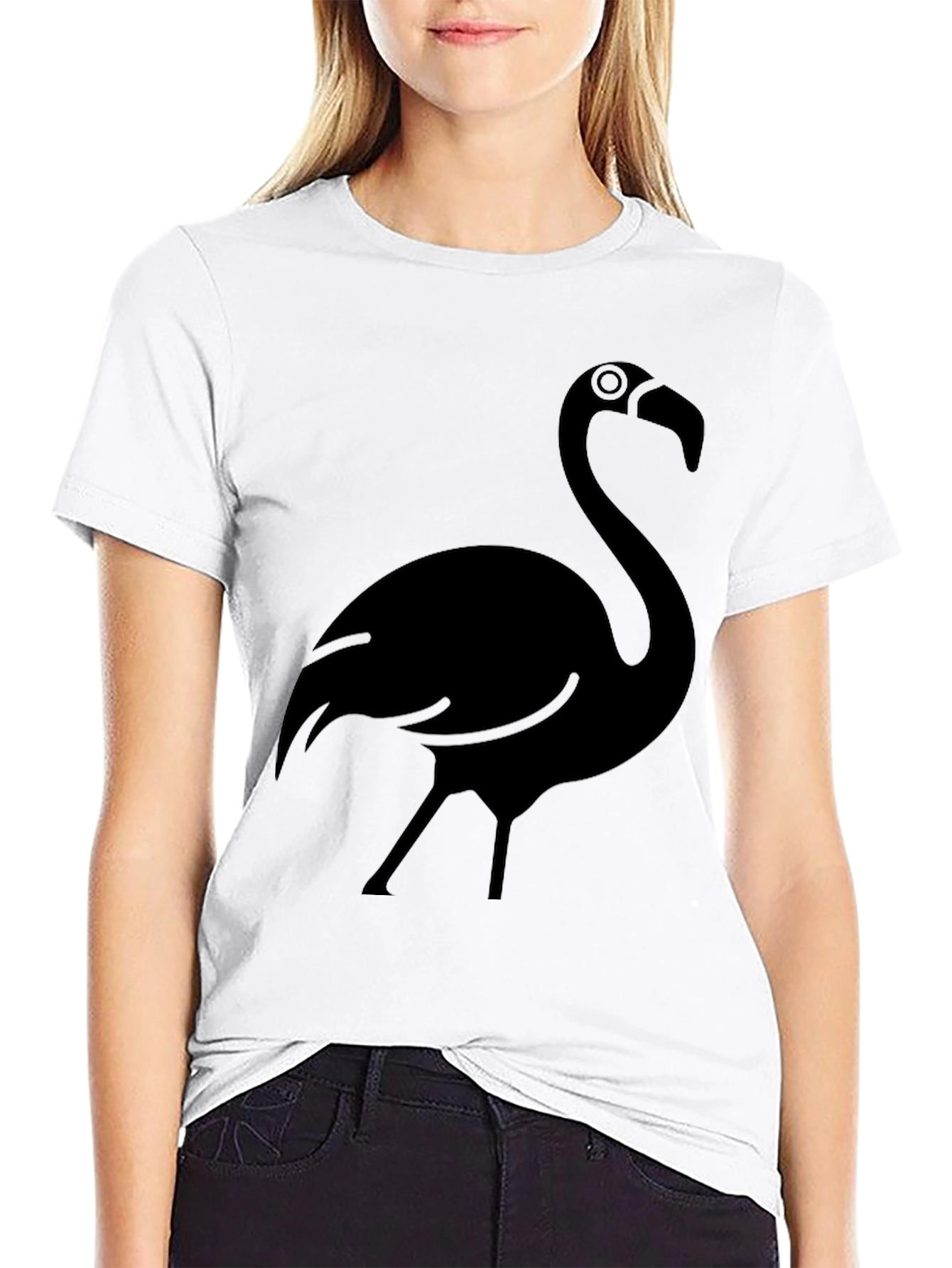 Black Black Flamingo Graphic Tee - Casual Style view 9