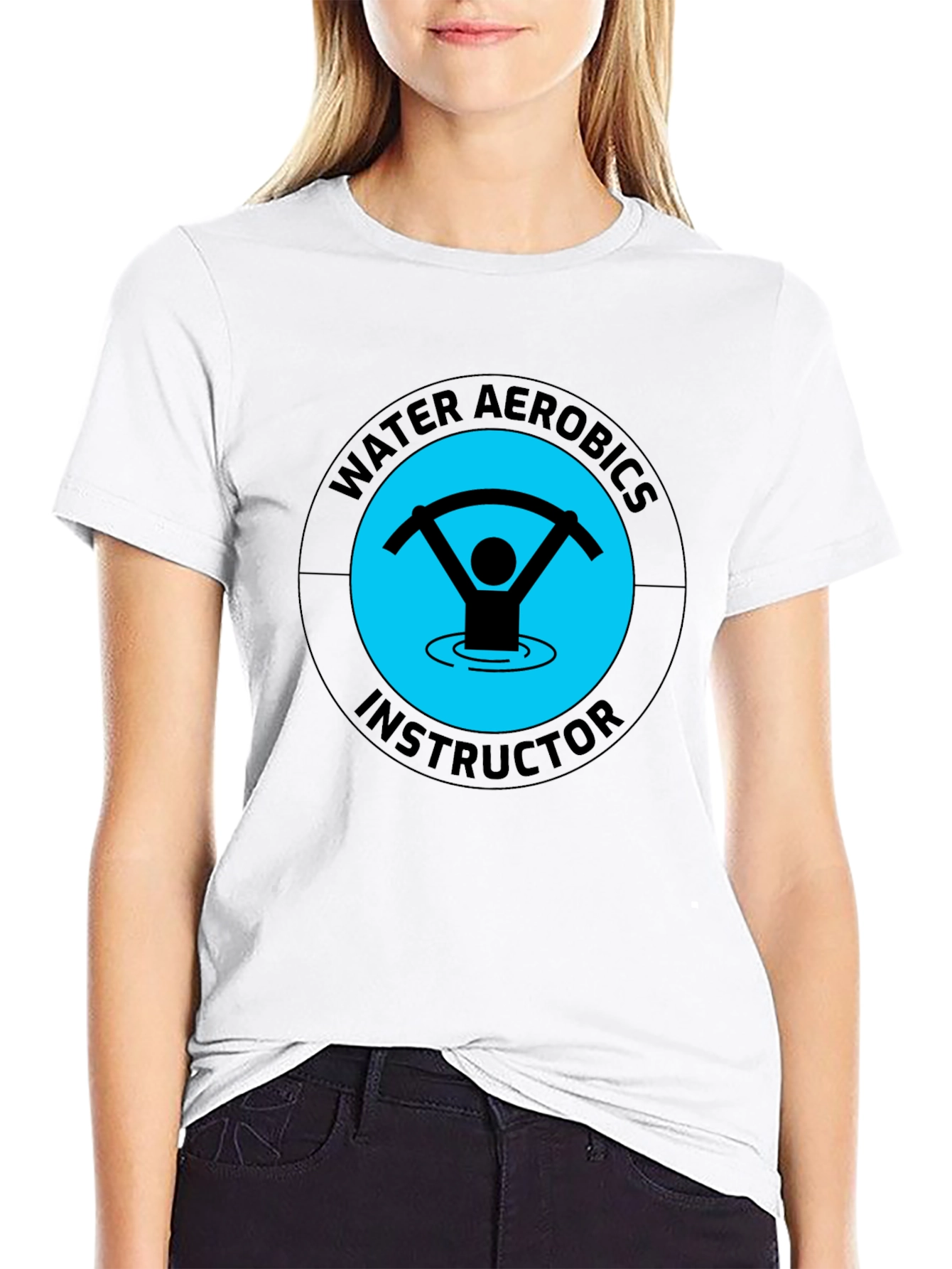Black Water Aerobics Instructor T-Shirt, Unisex Black Tee view 9