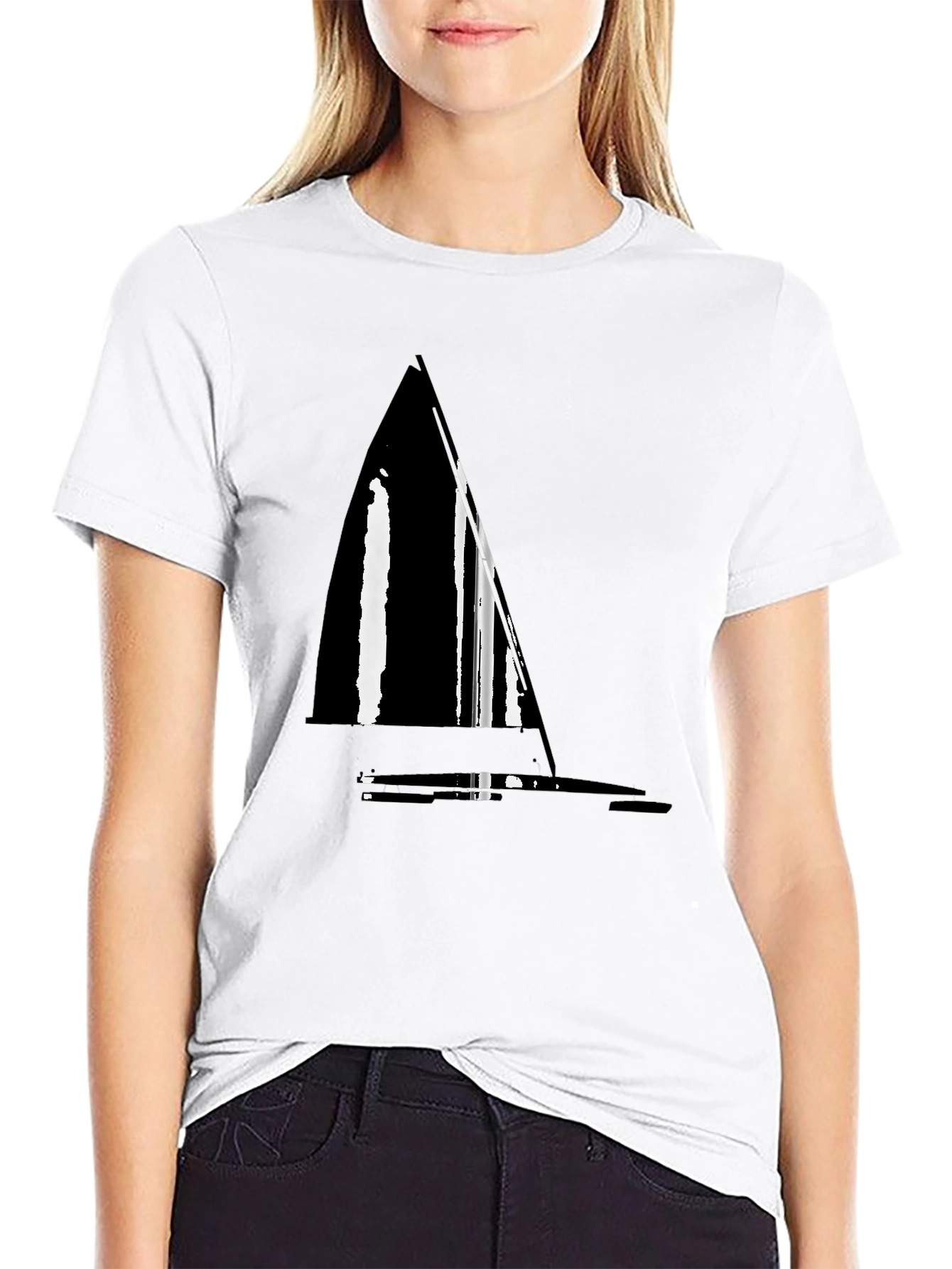 Black Nautical Sailboat Graphic Tee - Stylish Black T-Shirt view 9